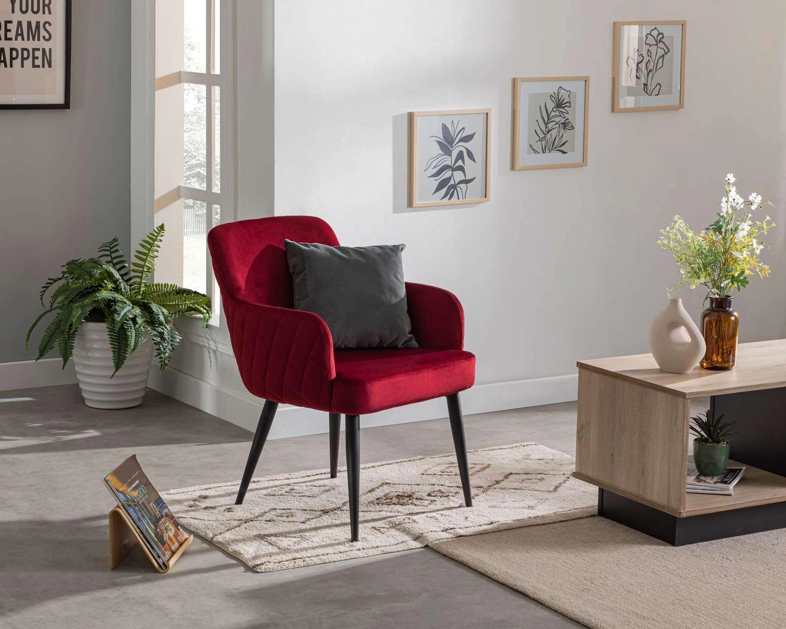Foto 1 | Sillón Ocasional Harper Vino Contemporáneo 1 Pieza