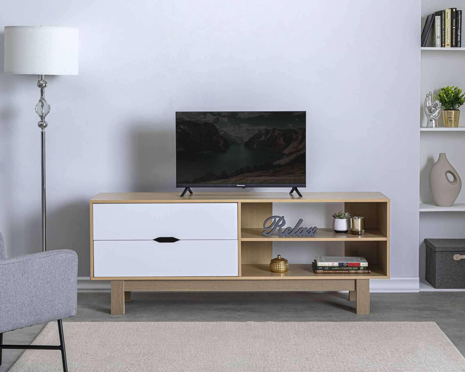 Mueble para Televisión Mobi Aura Roble/Blanco