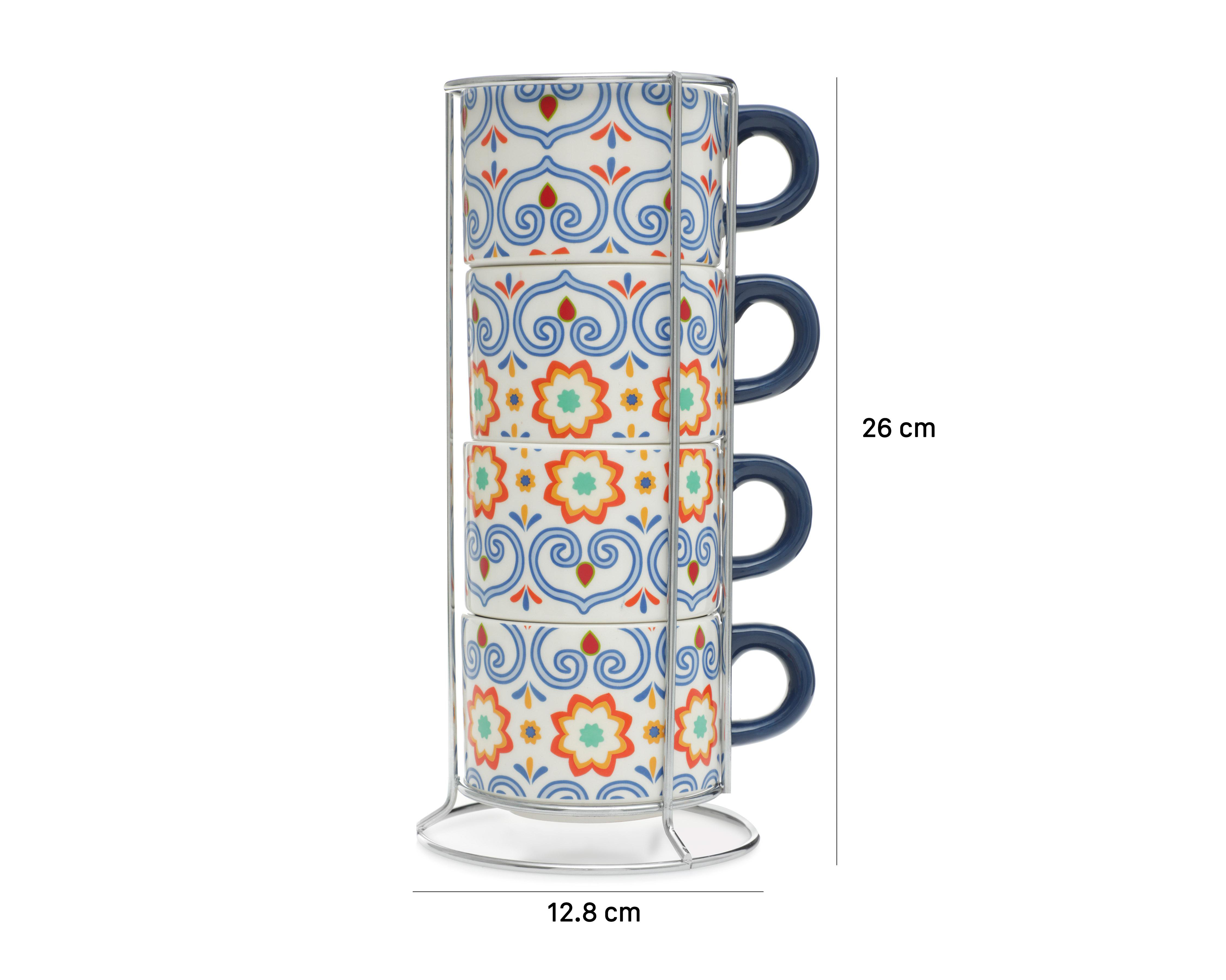 Foto 6 pulgar | Taza de Cerámica Starhaus 4 Piezas