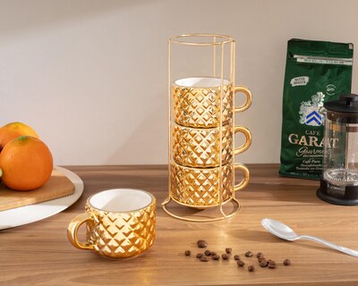 Foto 5 | Tazas Decorativas de Cerámica Weston 4 Piezas