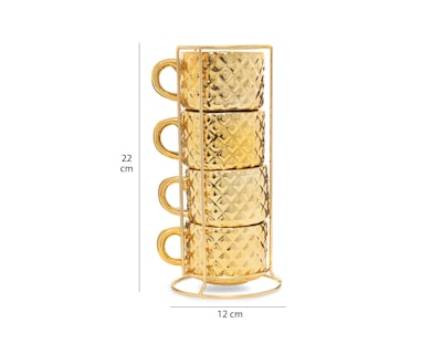 Foto 6 | Tazas Decorativas de Cerámica Weston 4 Piezas