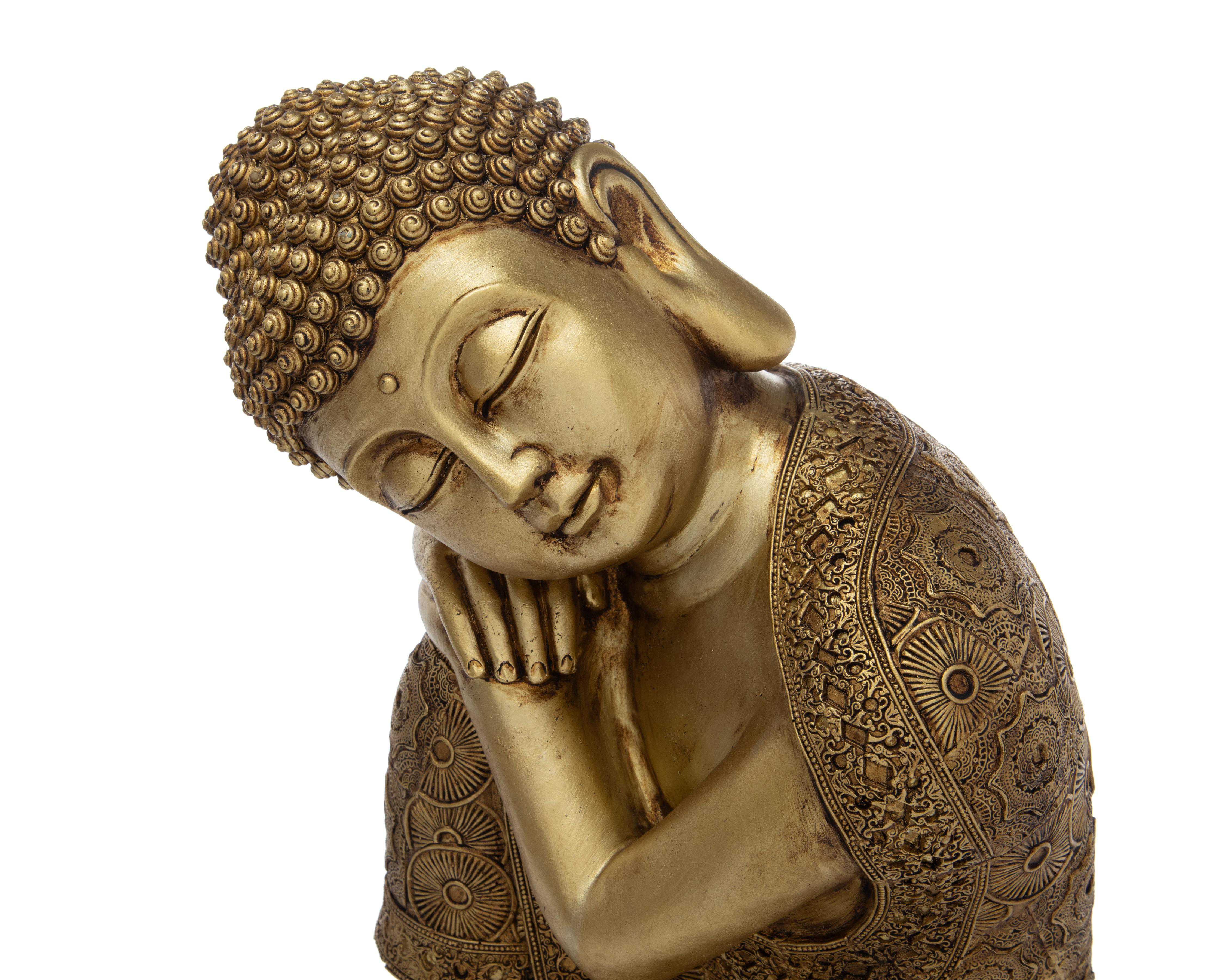 Foto 4 pulgar | Escultura Decorativa Gold Monk