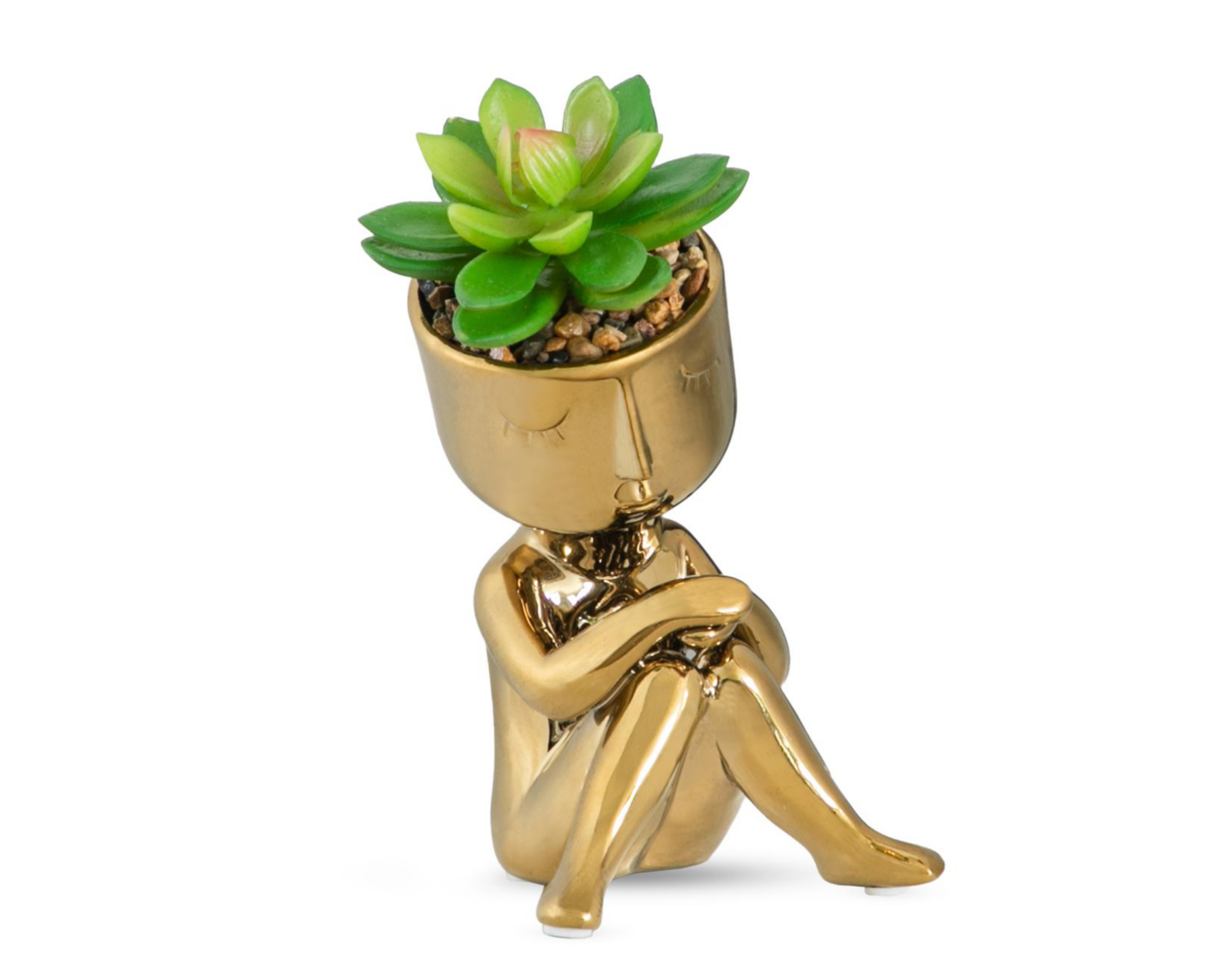 Planta Artificial con Escultura Wobby 12.5 cm