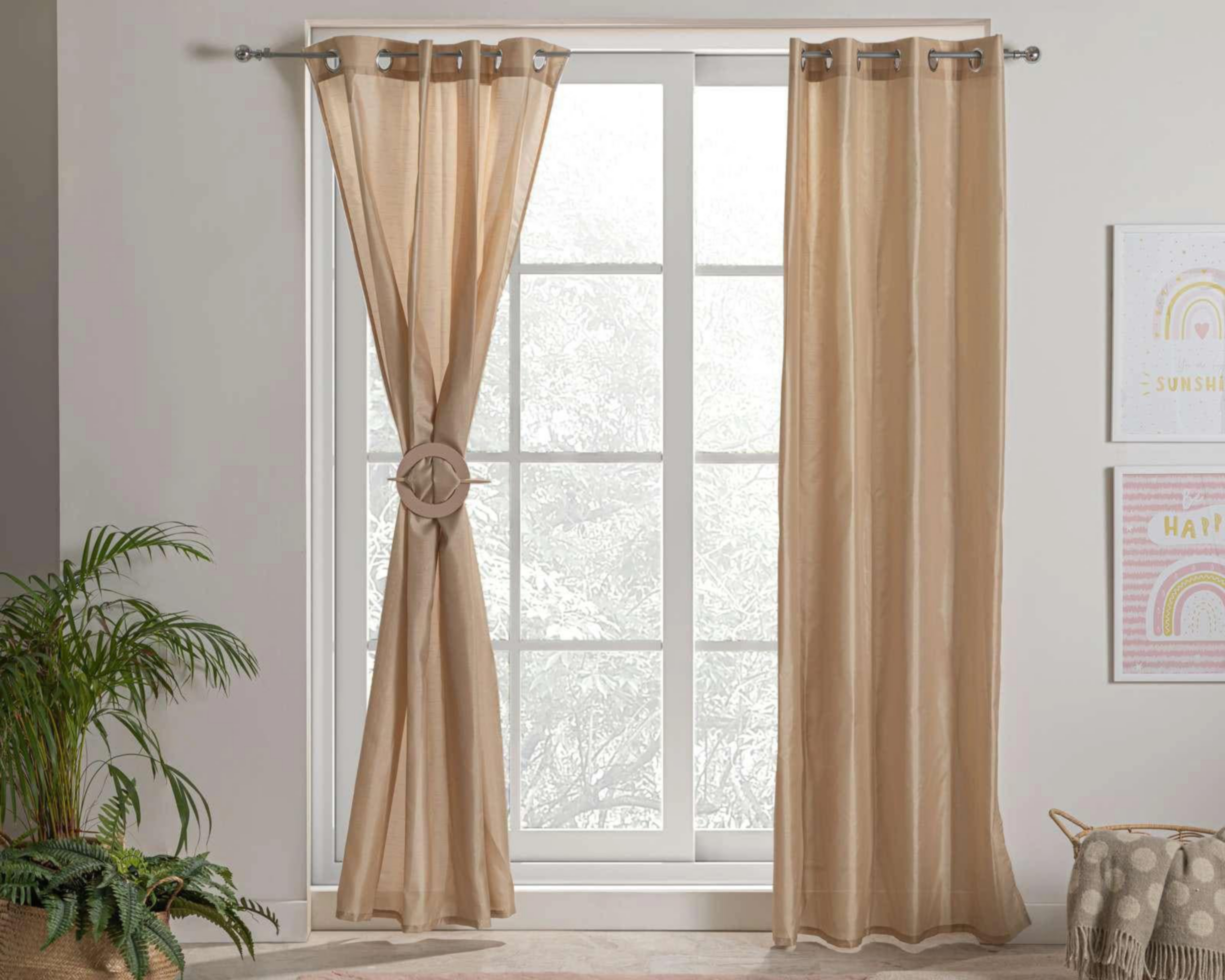 Foto 2 pulgar | Cortinas Silk 280 x 225 cm Taupe