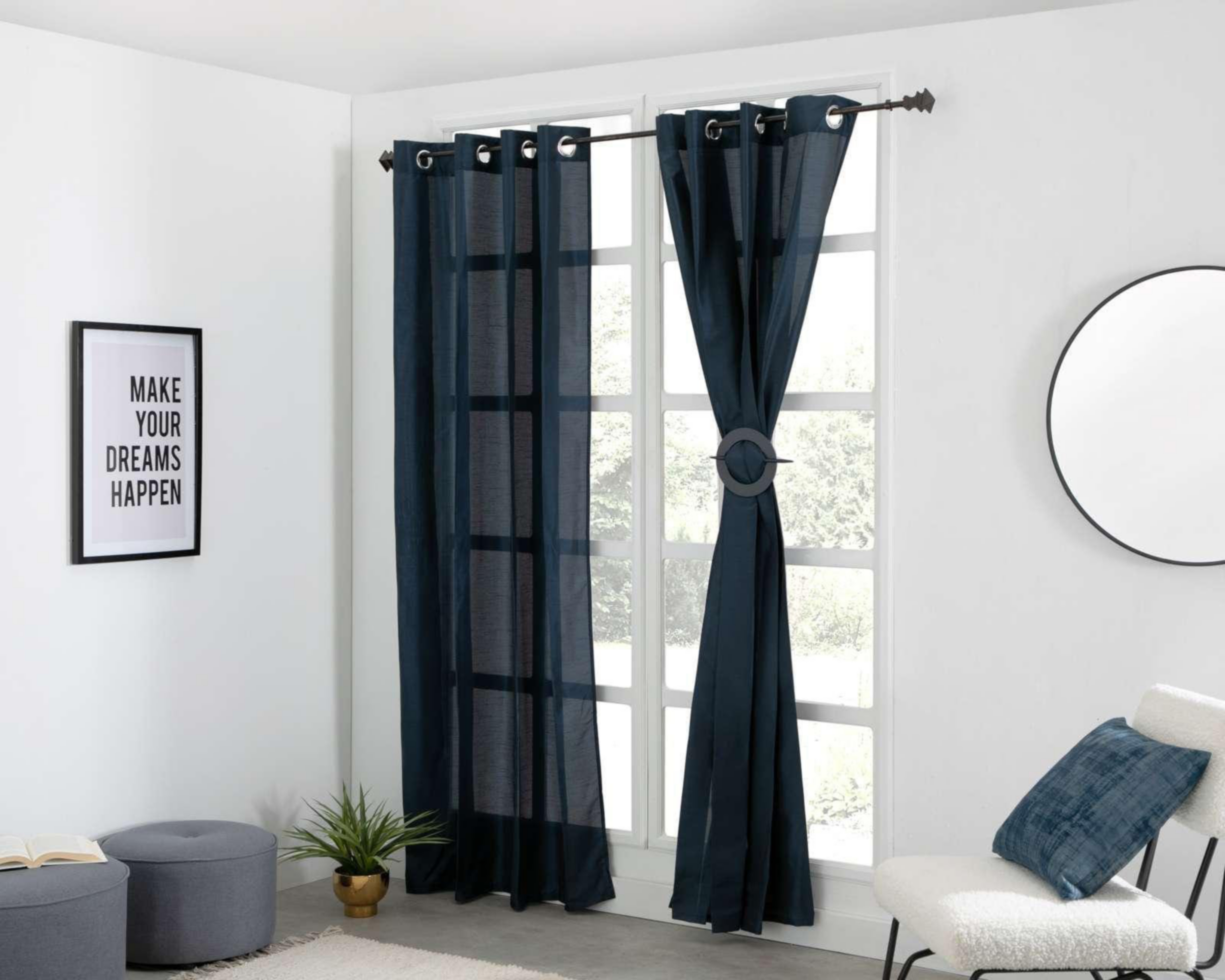 Foto 2 pulgar | Cortinas Silk 280 x 225 cm Azul