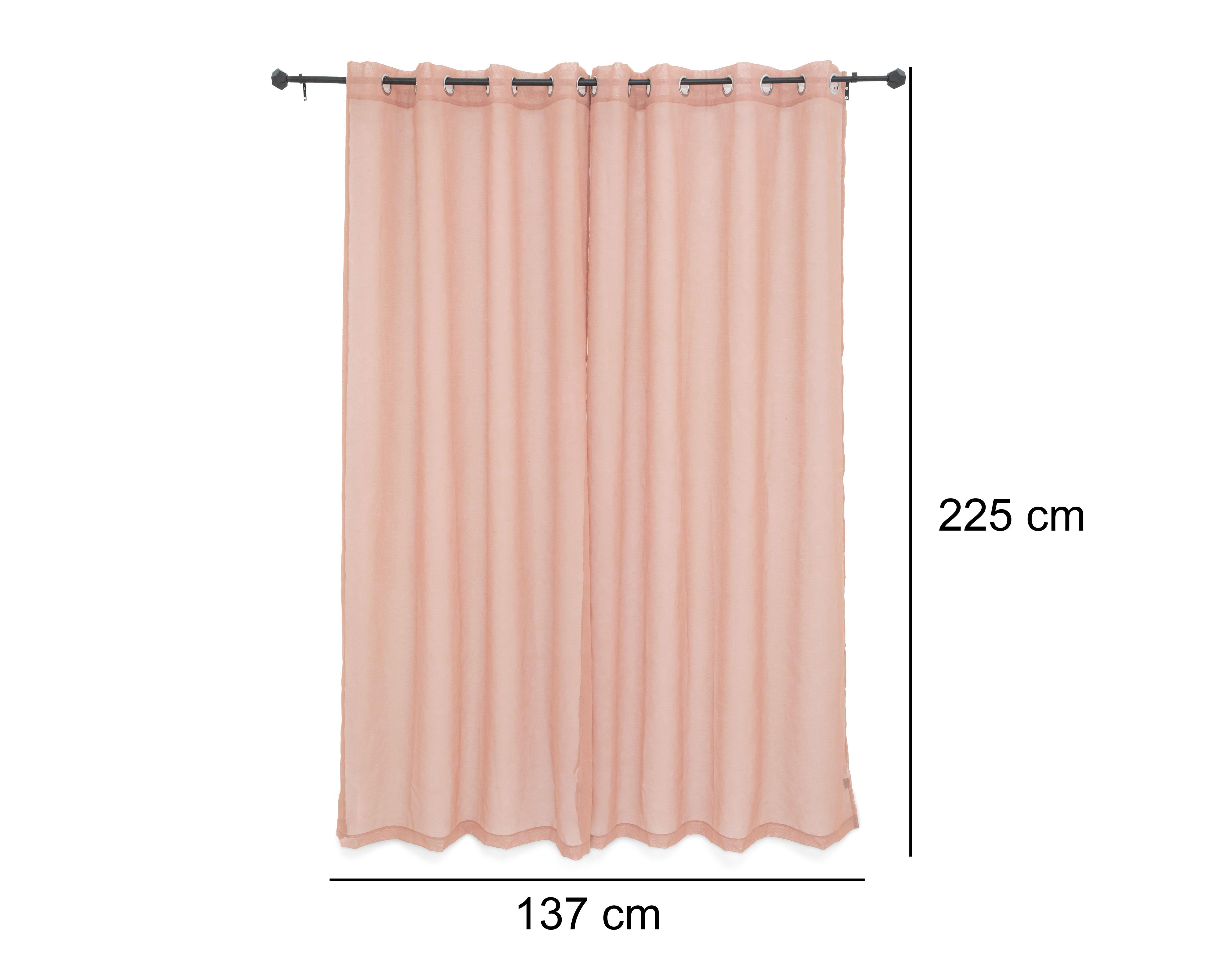 Foto 5 | Cortina Angelica 137 x 225 cm Rosa 2 Piezas