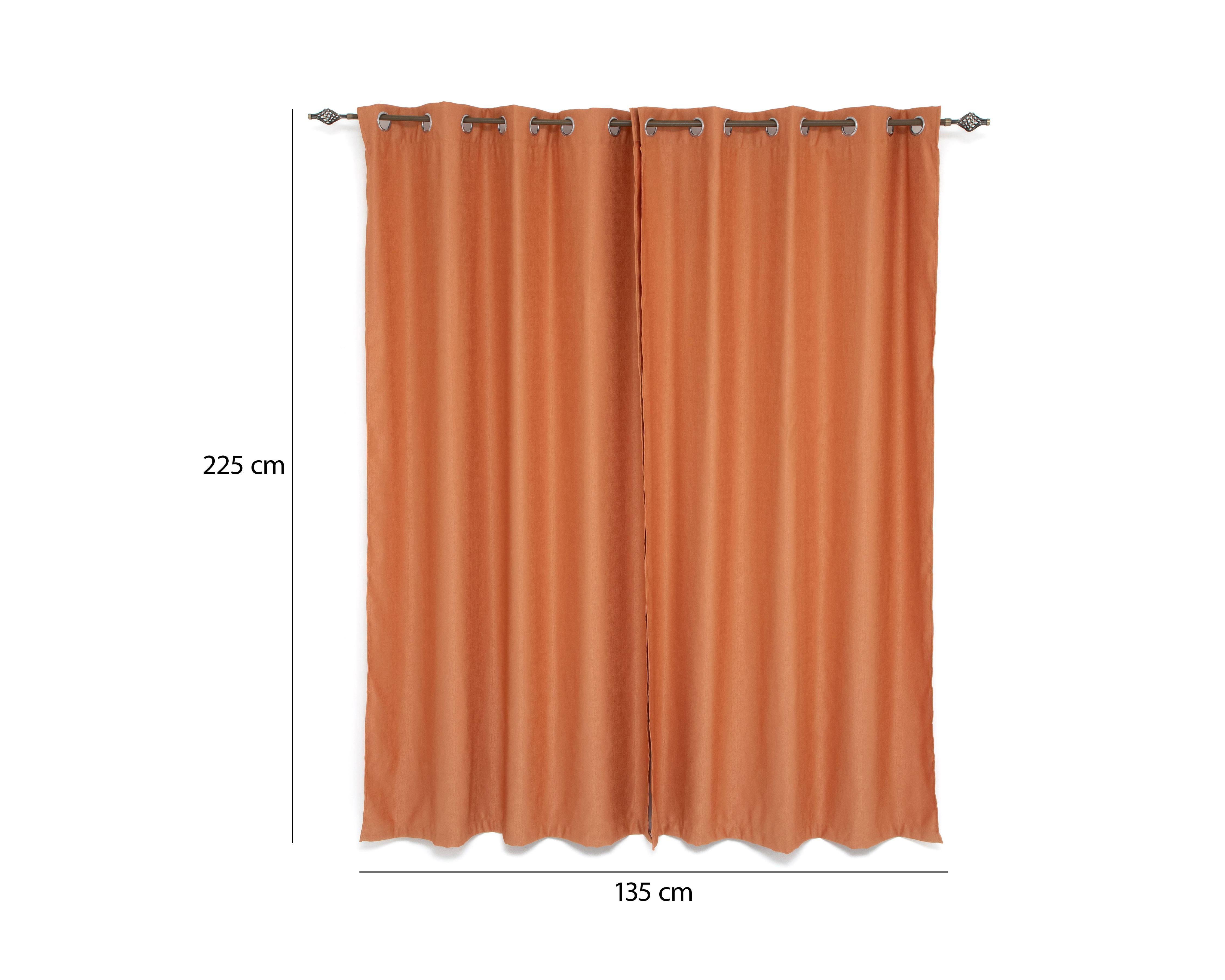 Foto 6 pulgar | Cortina Blackout Marisa 135 x 225 cm Naranja