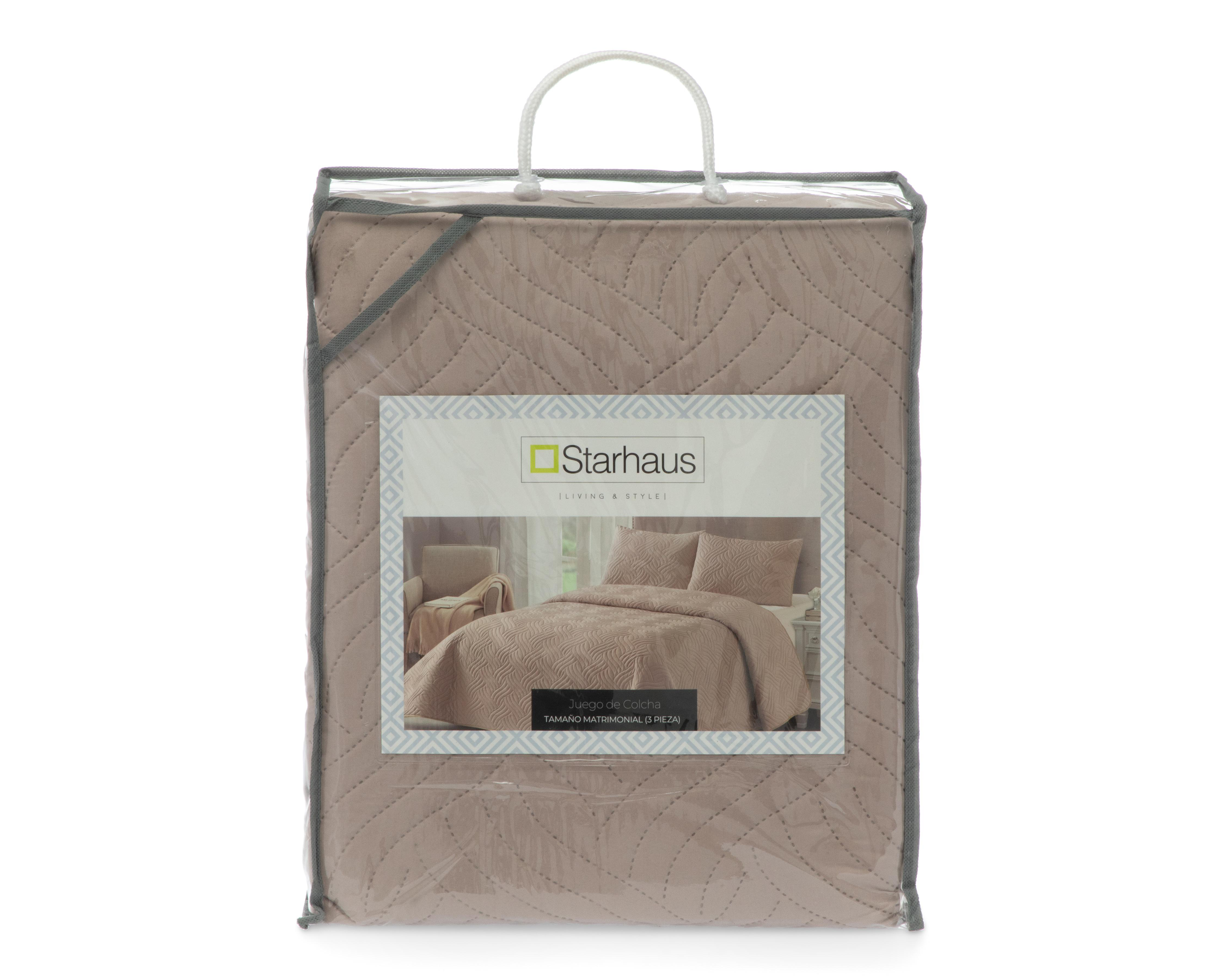 Foto 5 | Colcha Matrimonial Starhaus Toronto Taupe 3 Piezas