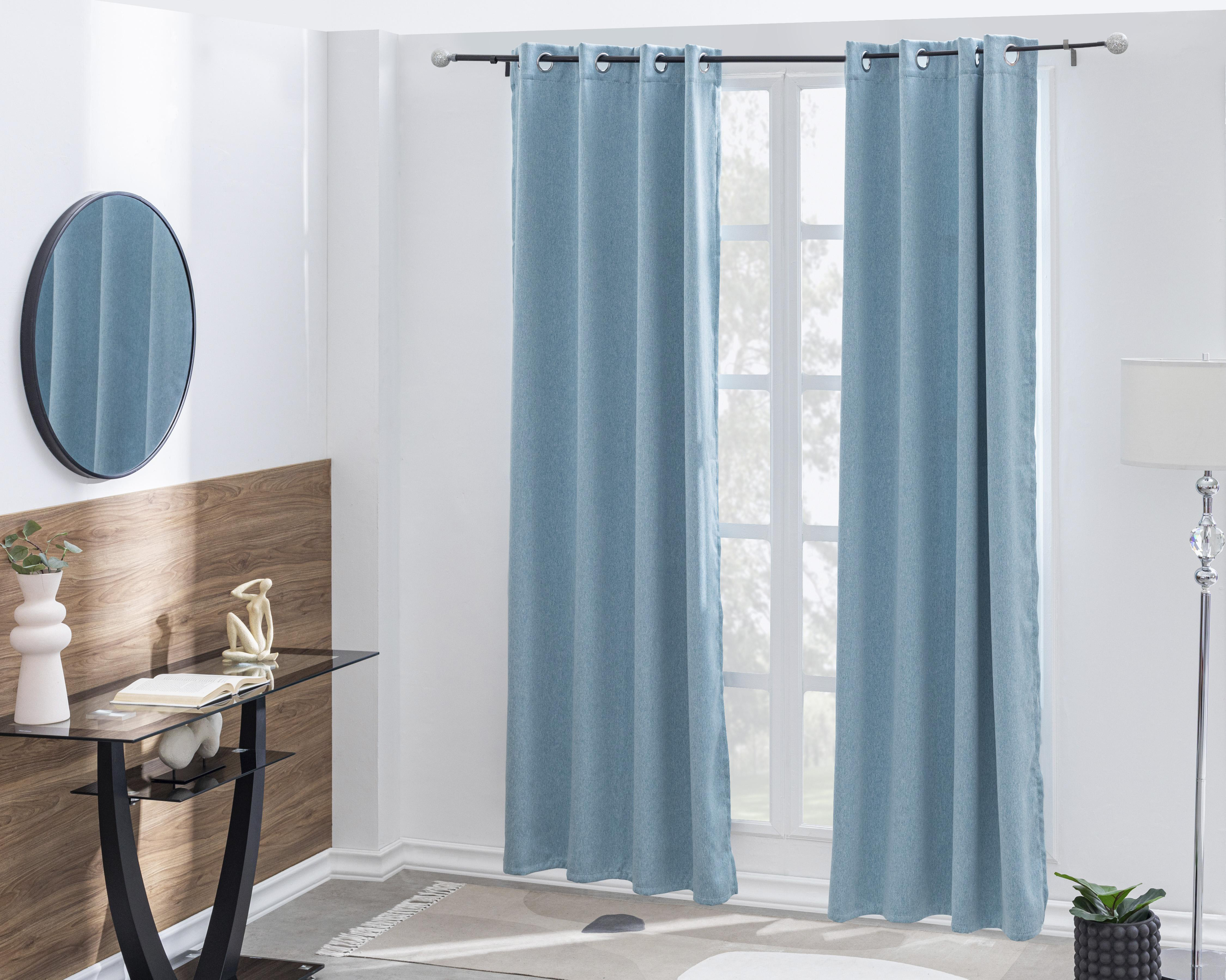 Cortina Vancouver 132 x 213 cm Azul 2 Piezas $599