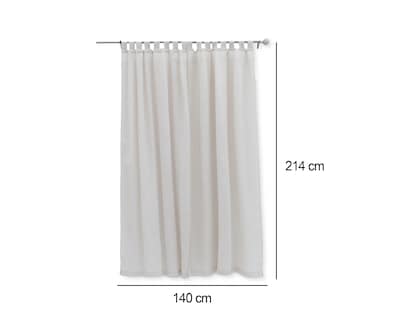 Foto 4 | Cortina Olivia 140 x 214 cm Beige