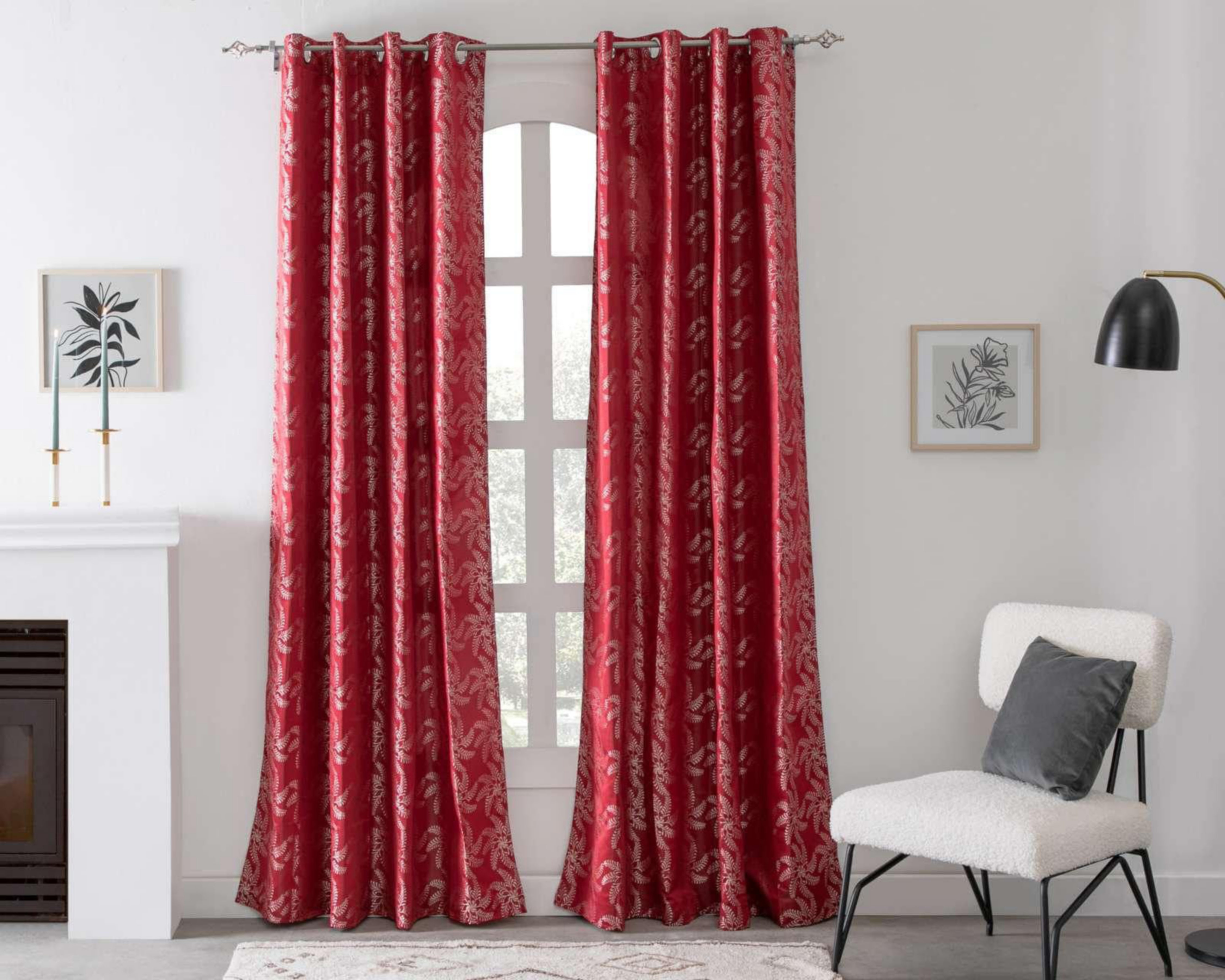 Foto 1 | Cortina Jenny 280 x 225 cm Rojo
