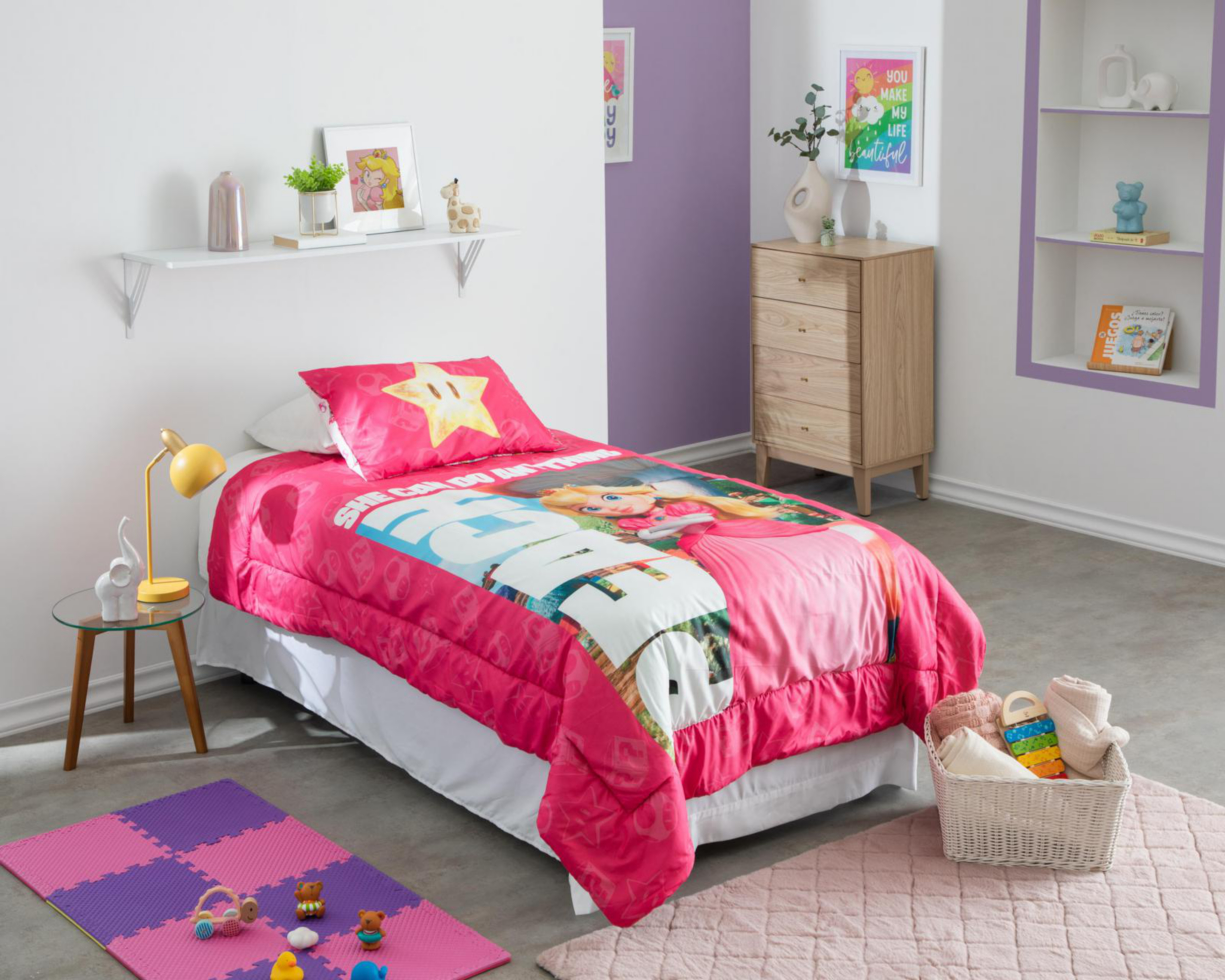 Edredón Providencia Individual Peach Rosa 2 Piezas $639