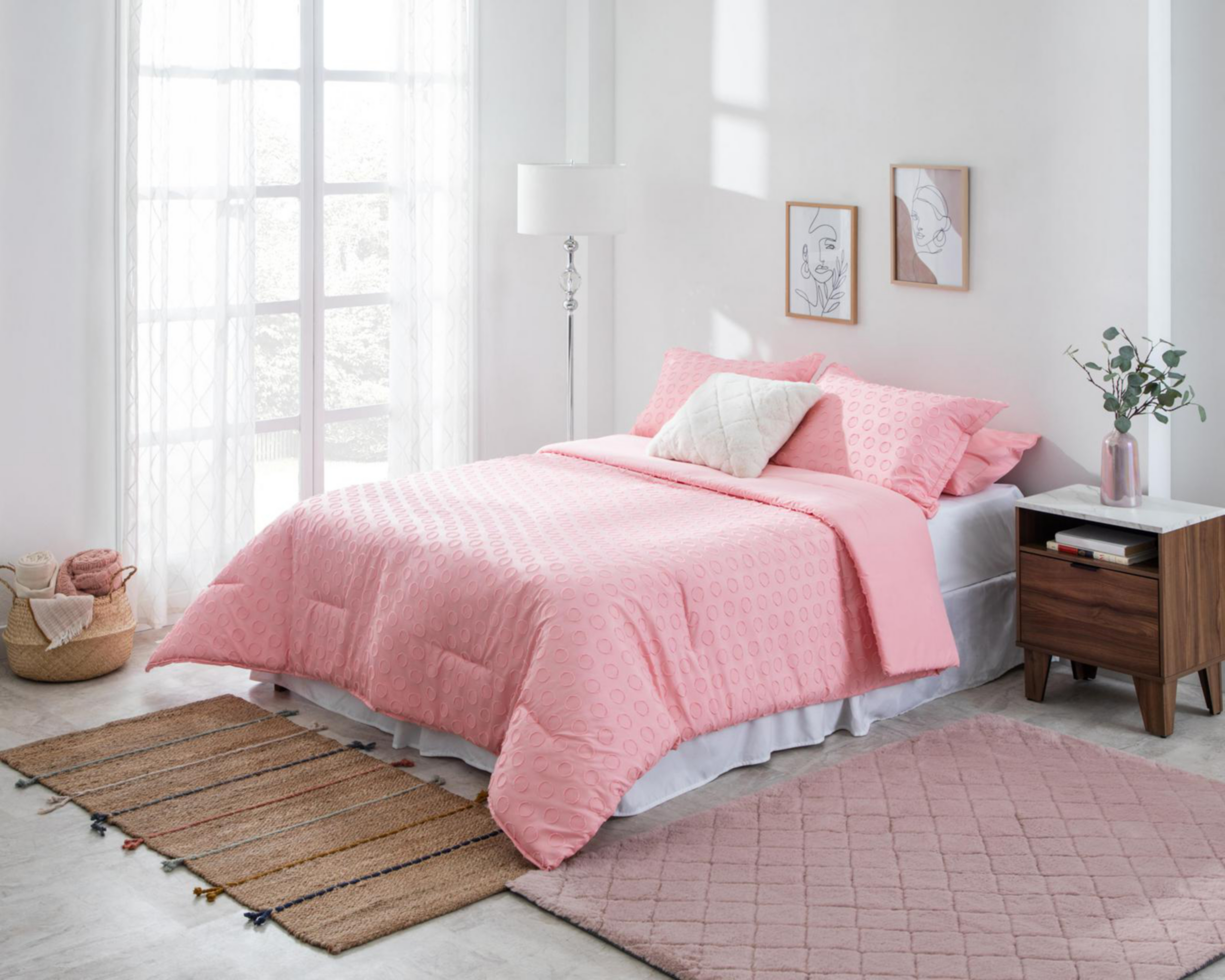 Foto 1 | Edredón Íntima Matrimonial - Queen Size Pandora Rosa 5 Piezas