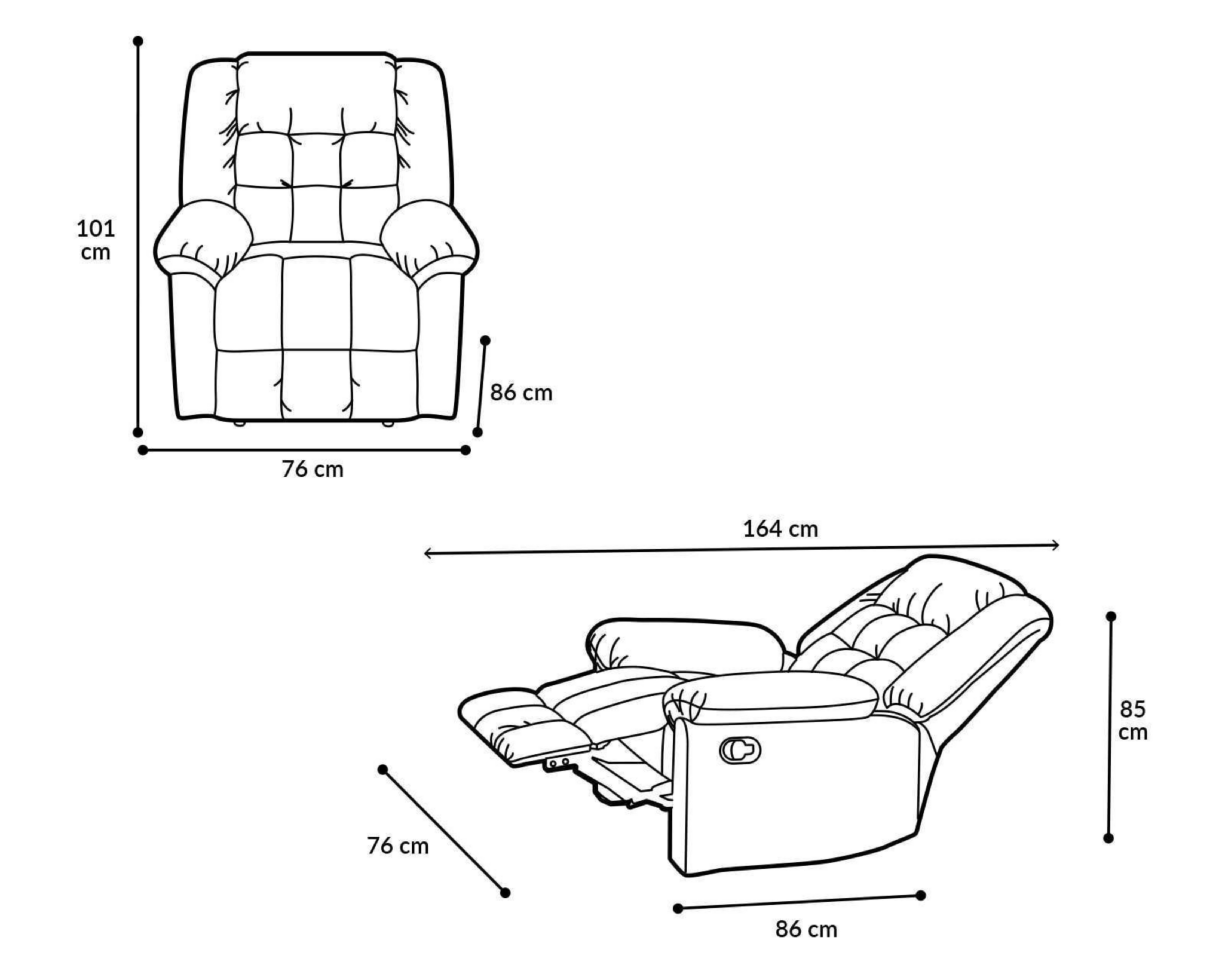 Foto 6 | Sillón Reclinable Dayu Negro