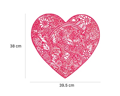 Foto 6 | Mantel Individual Corazón Rosa Fucsia 4 Piezas
