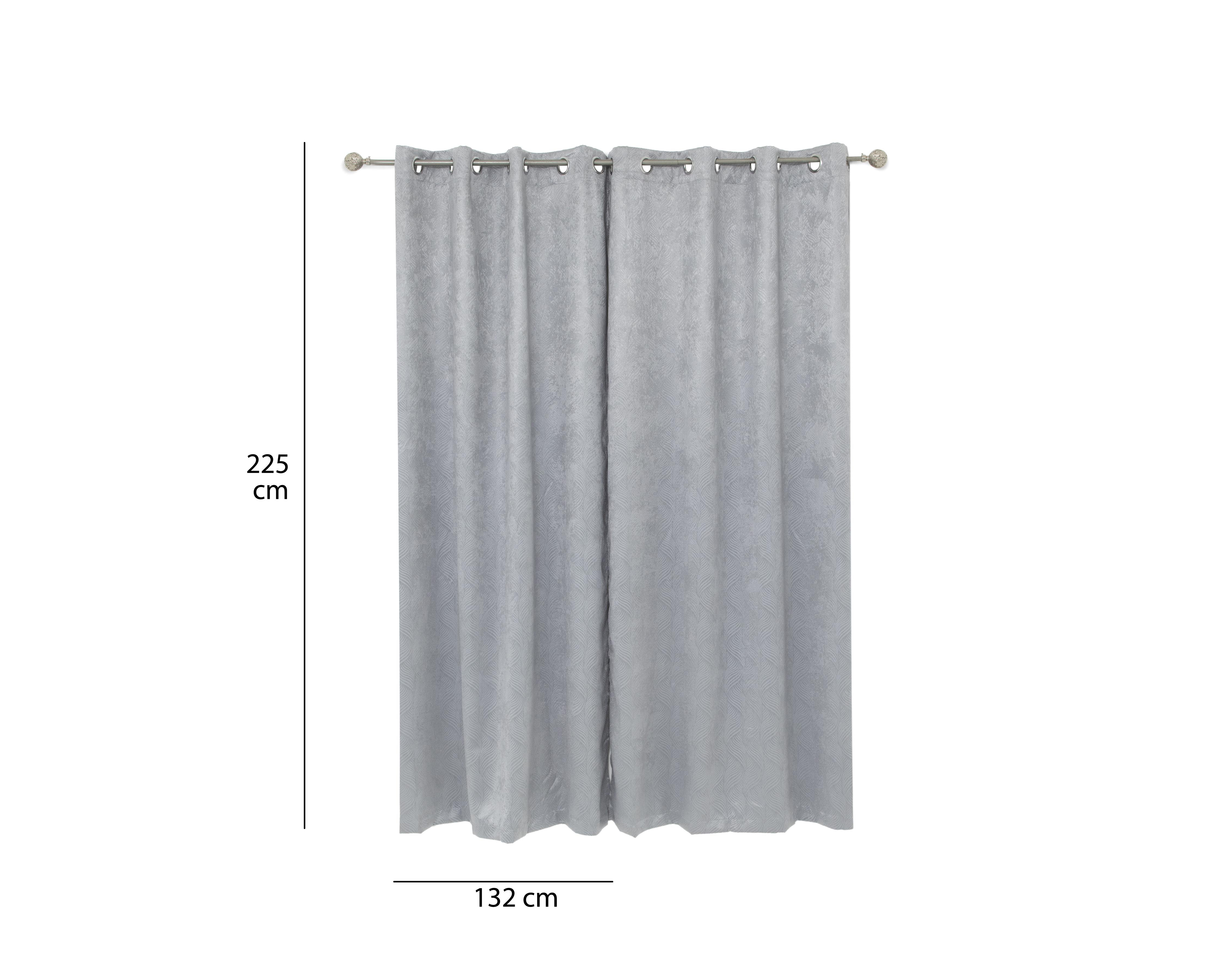 Foto 5 pulgar | Cortina Starhaus Mael 132 x 225 cm Gris