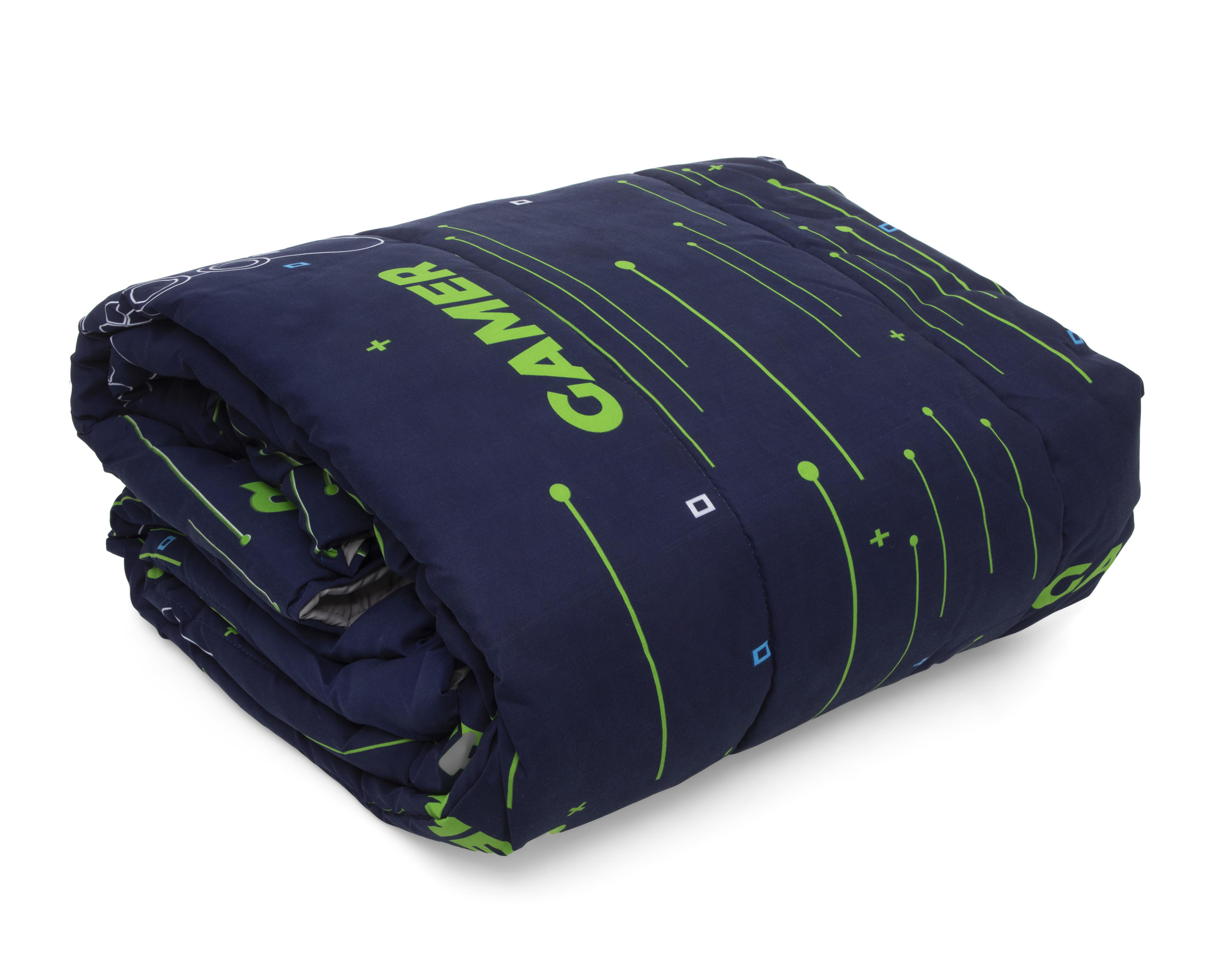 Edredón Selene Select Matrimonial Gamer Negro 3 Piezas
