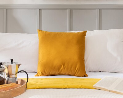 Foto 5 | Cojín Decorativo Terciopelo Mostaza