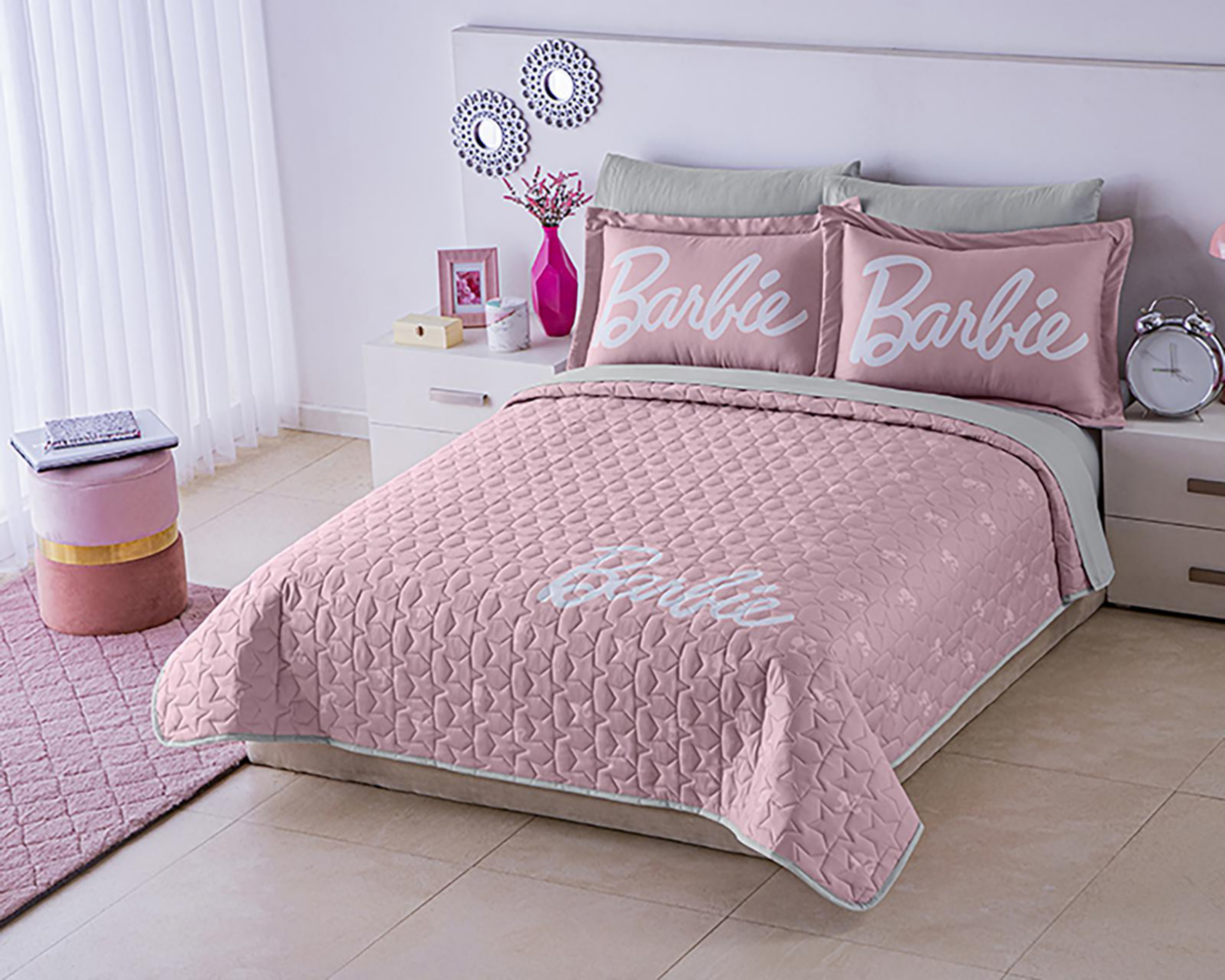 Edrecolcha Concord Matrimonial Barbie Rosa 3 Piezas