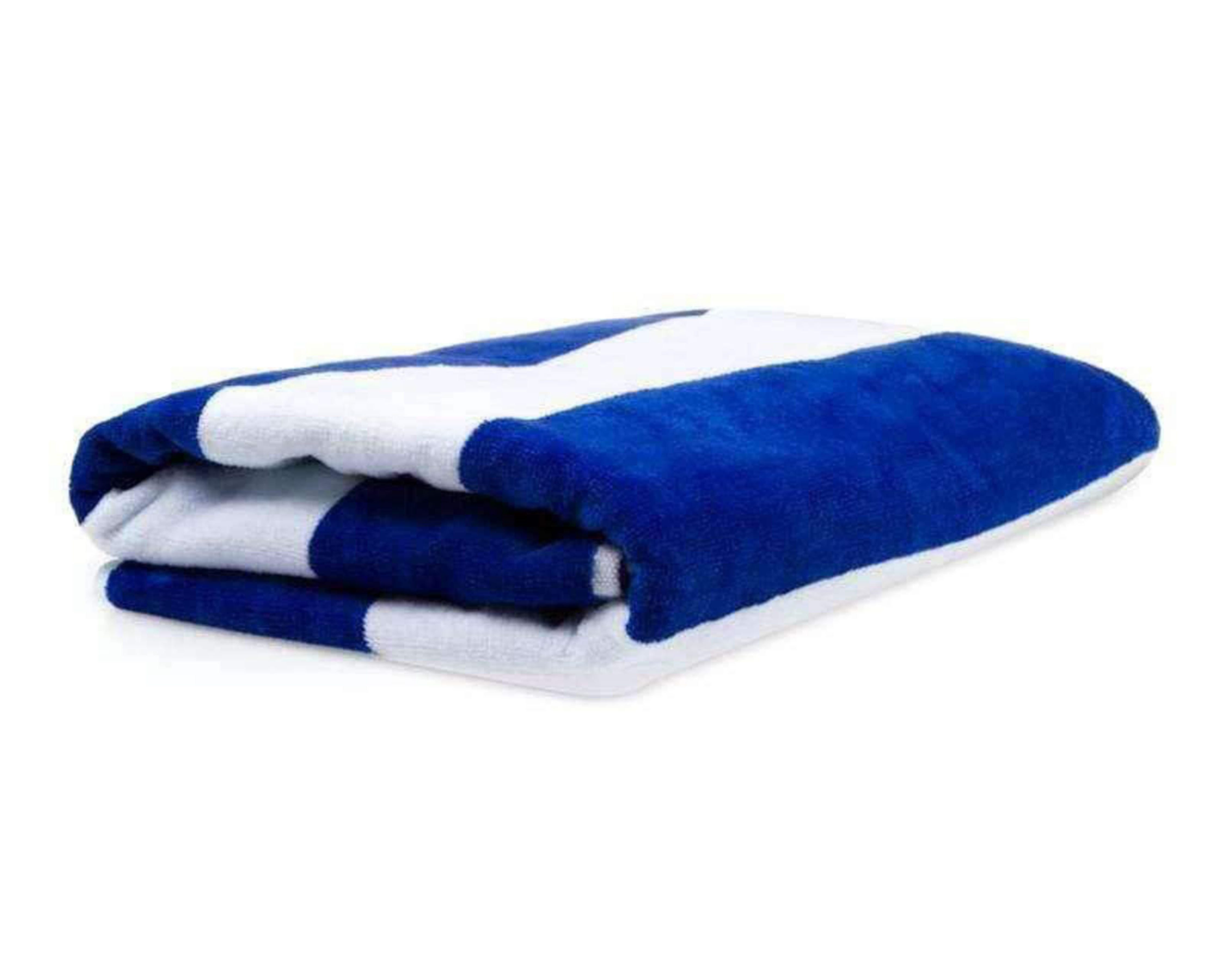 Foto 2 pulgar | Toalla de Medio Baño Velour Franjas Azul