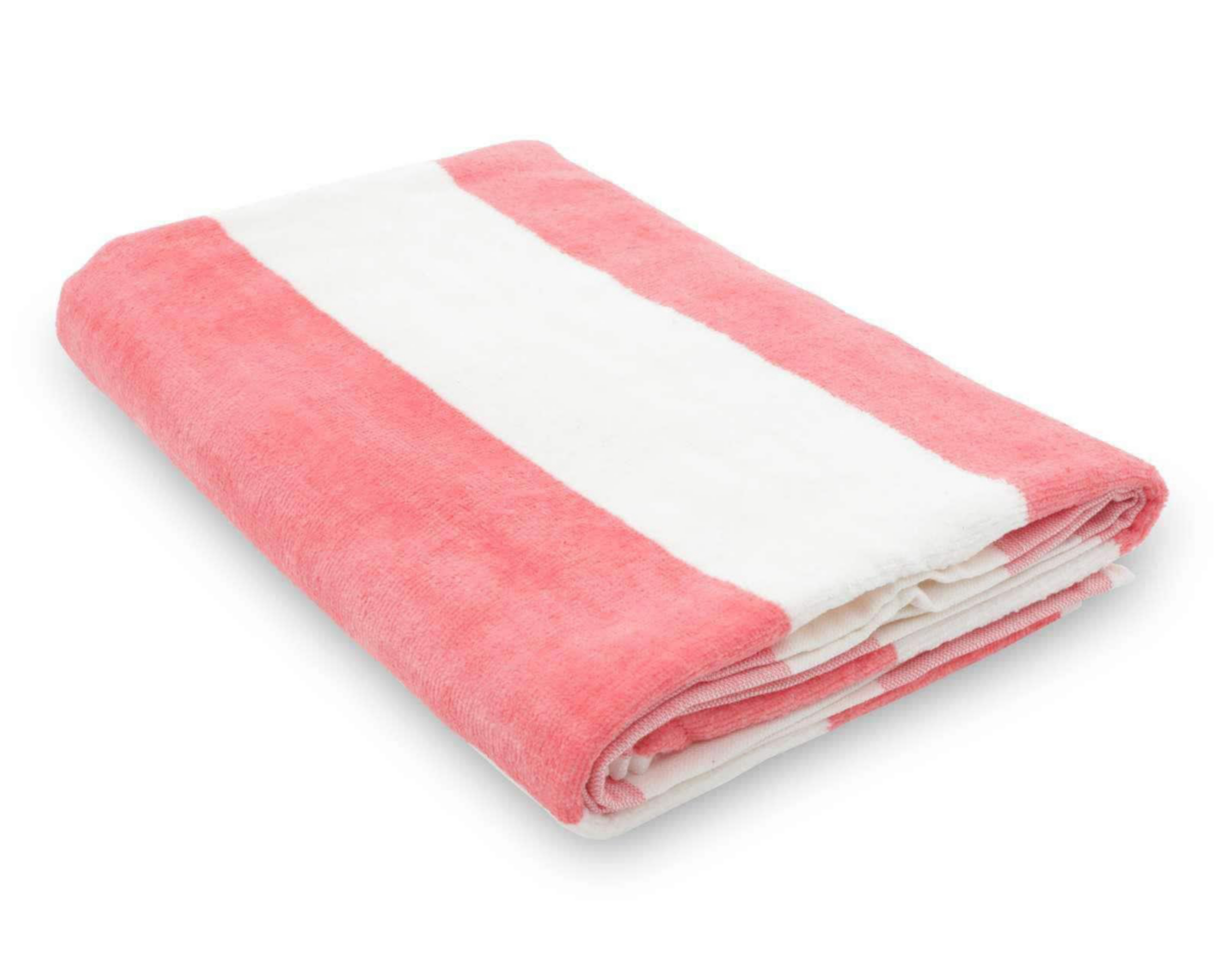 Toalla de Medio Baño Velour Franjas Coral