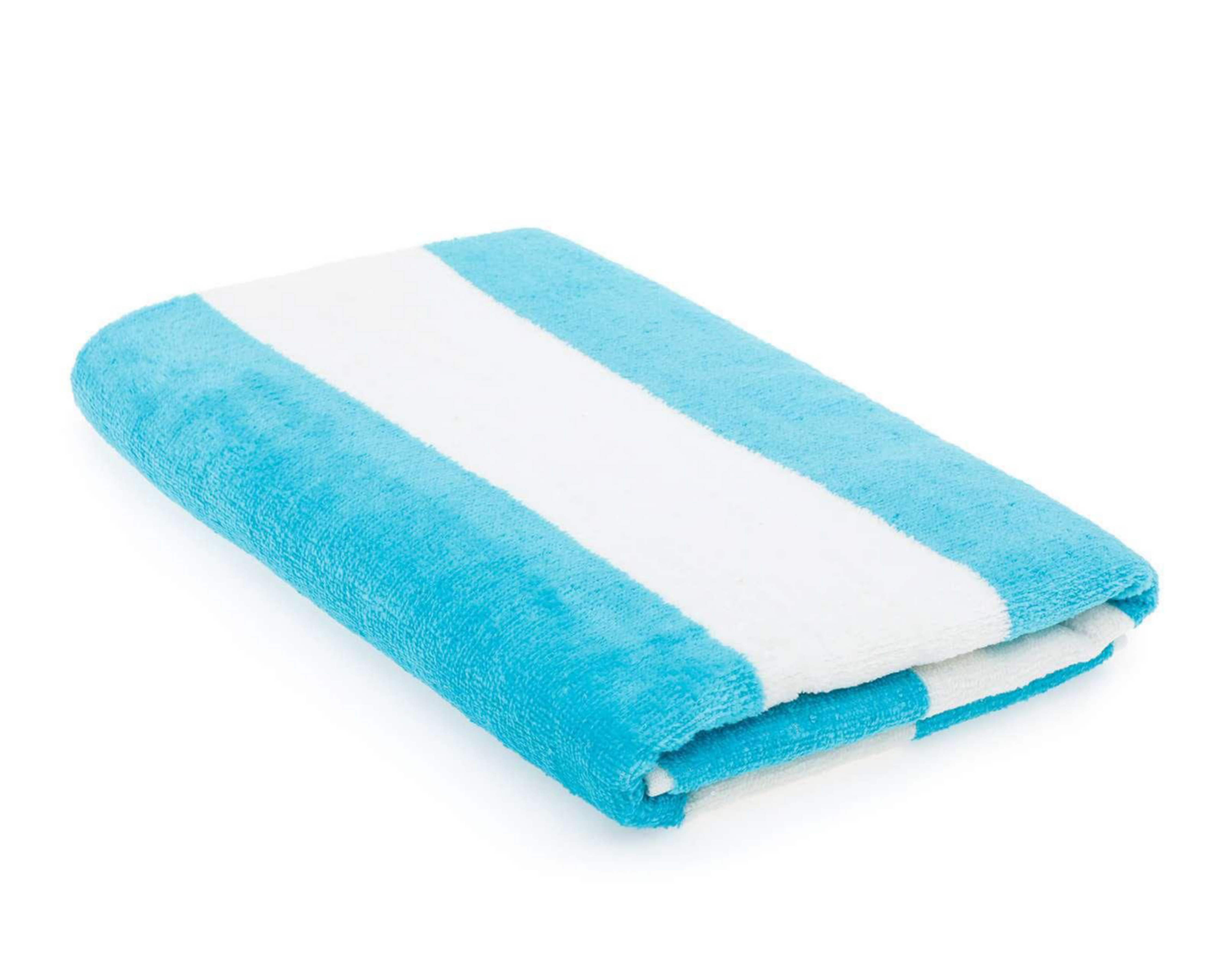 Toalla de Medio Baño Velour Franjas Turquesa