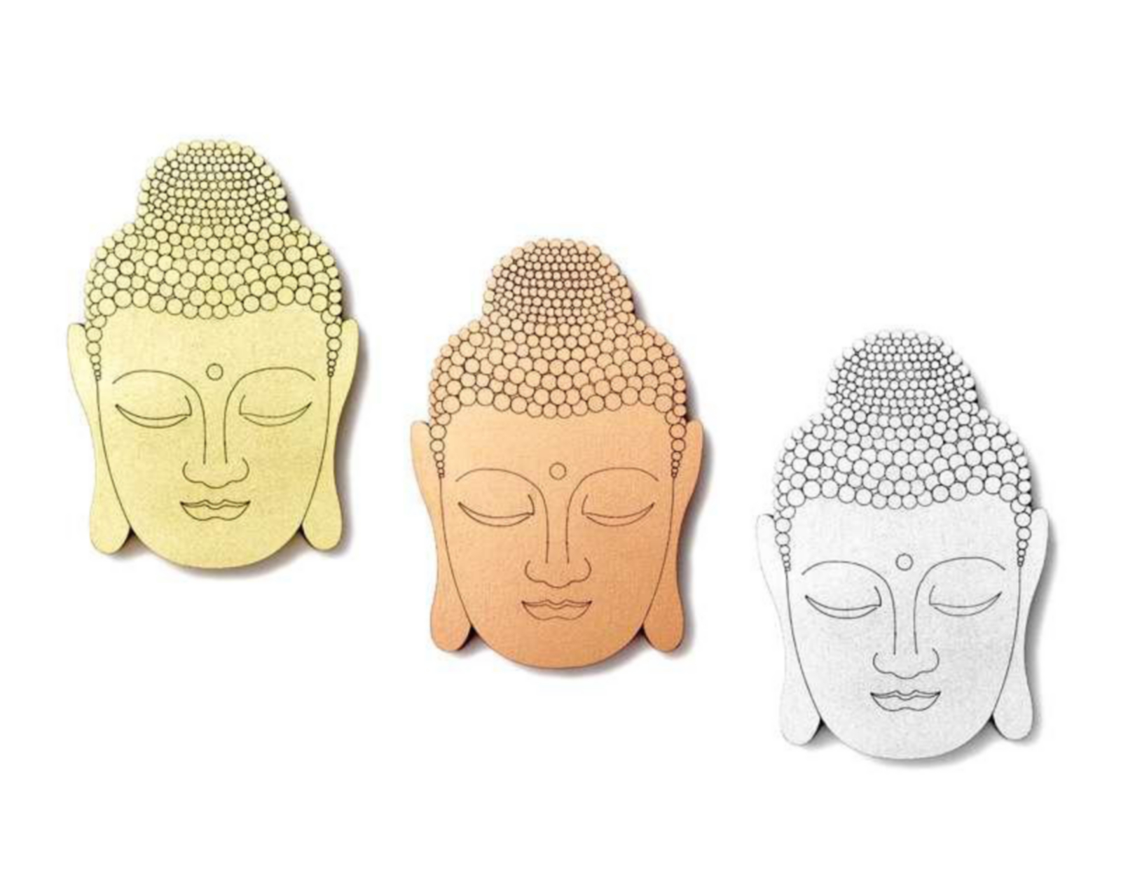 Foto 1 | Figura Decorativa Buda de Madera 3 Piezas