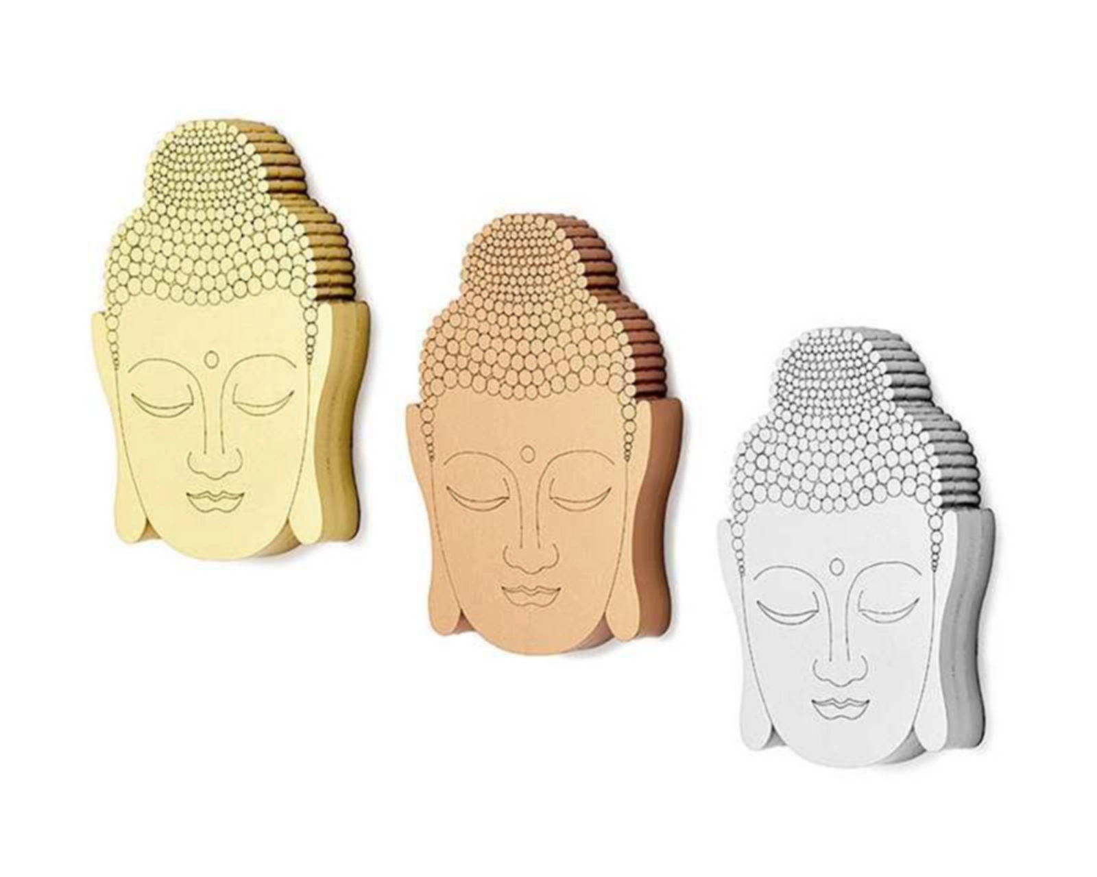 Foto 3 pulgar | Figura Decorativa Buda de Madera 3 Piezas