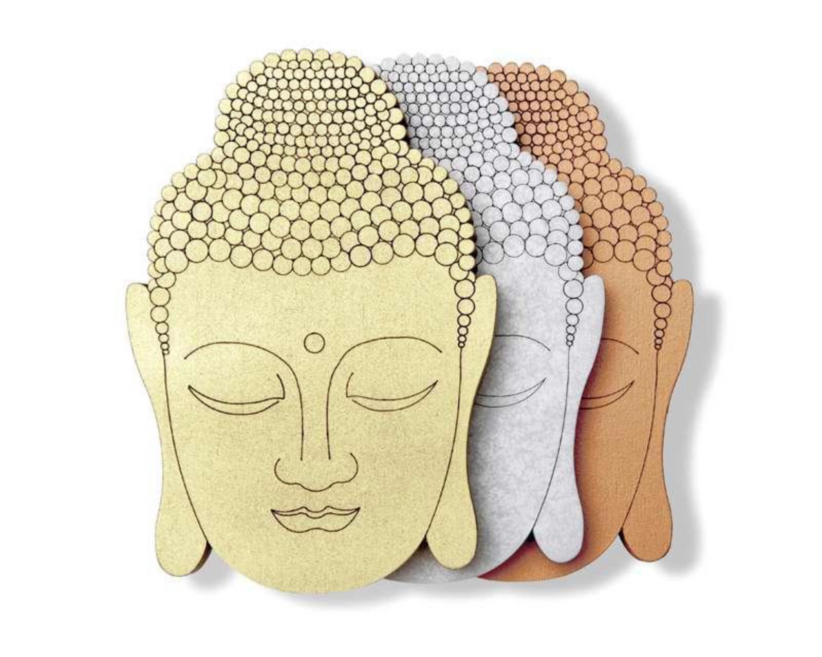 Foto 5 pulgar | Figura Decorativa Buda de Madera 3 Piezas