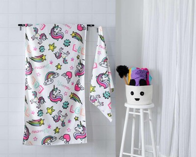 Foto 2 | Toalla de Baño Pinky Unicornios Starhaus Rosa