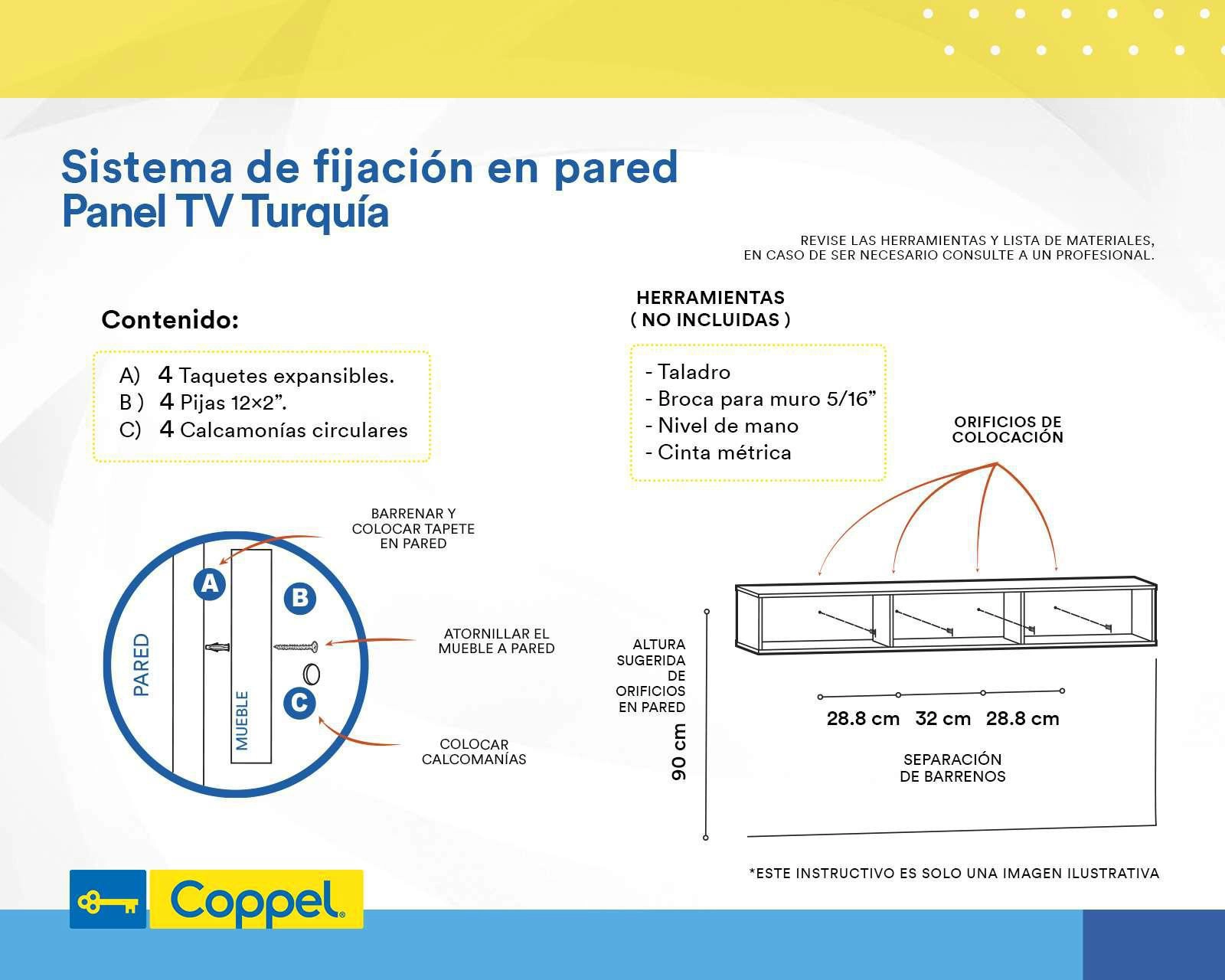 Foto 6 | Mueble para TV Empotrable Mobi Turquía Tabaco