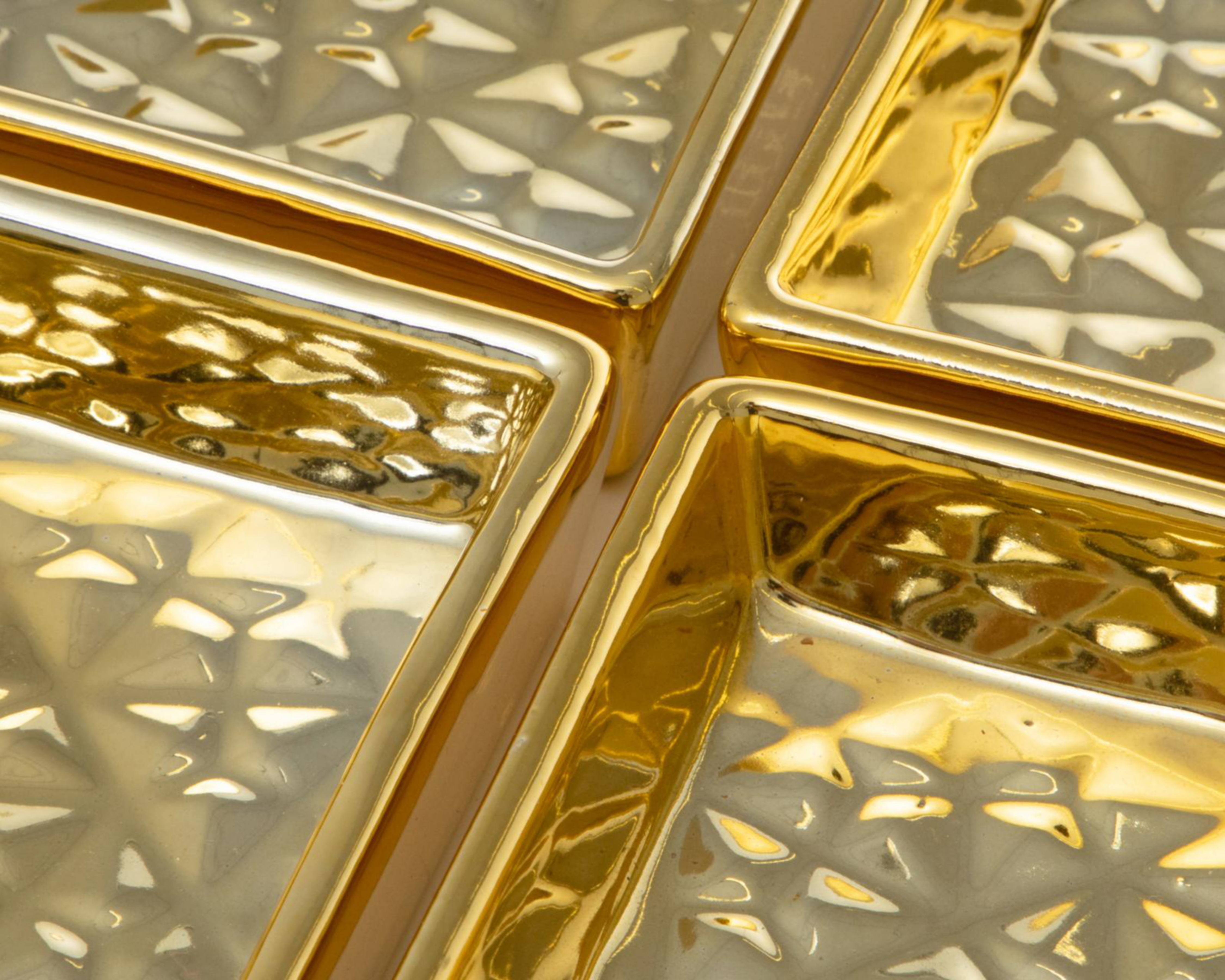 Foto 3 | Platos de Cerámica Dorado 4 Piezas