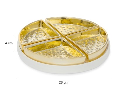 Foto 5 | Platos de Cerámica Dorado 4 Piezas