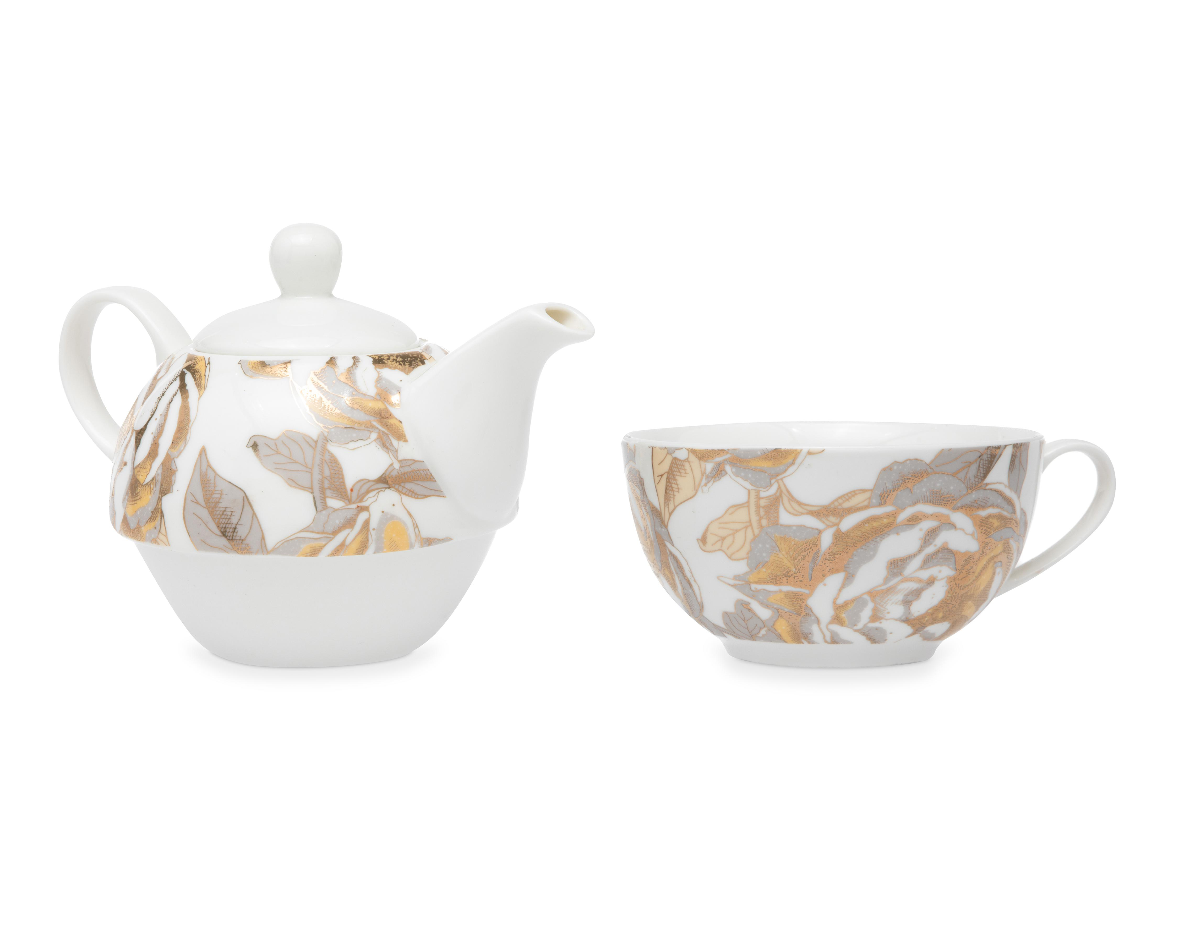 Tetera y Taza Decorativa Aurora