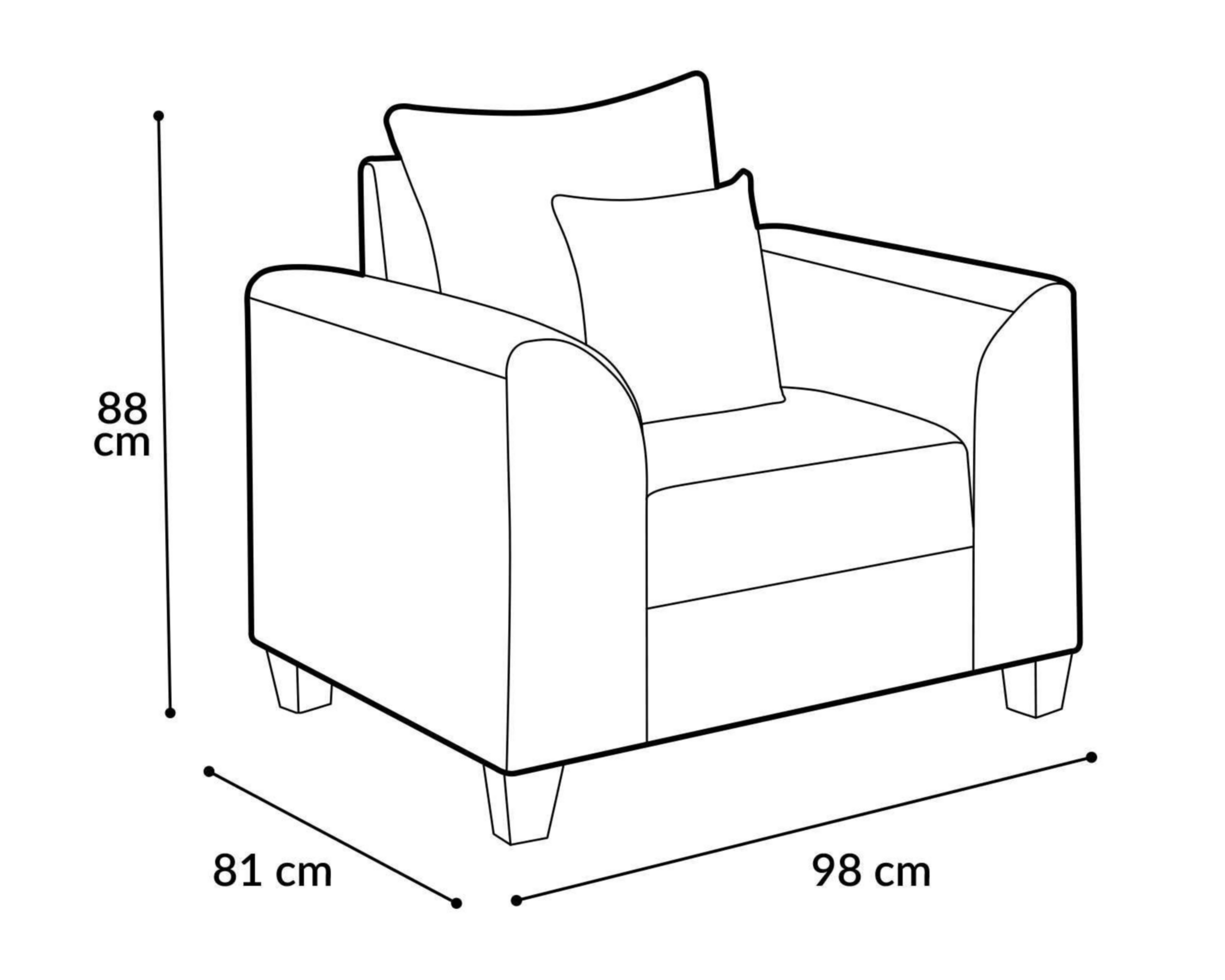 Foto 9 pulgar | Sillón Zardoni Contemporáneo