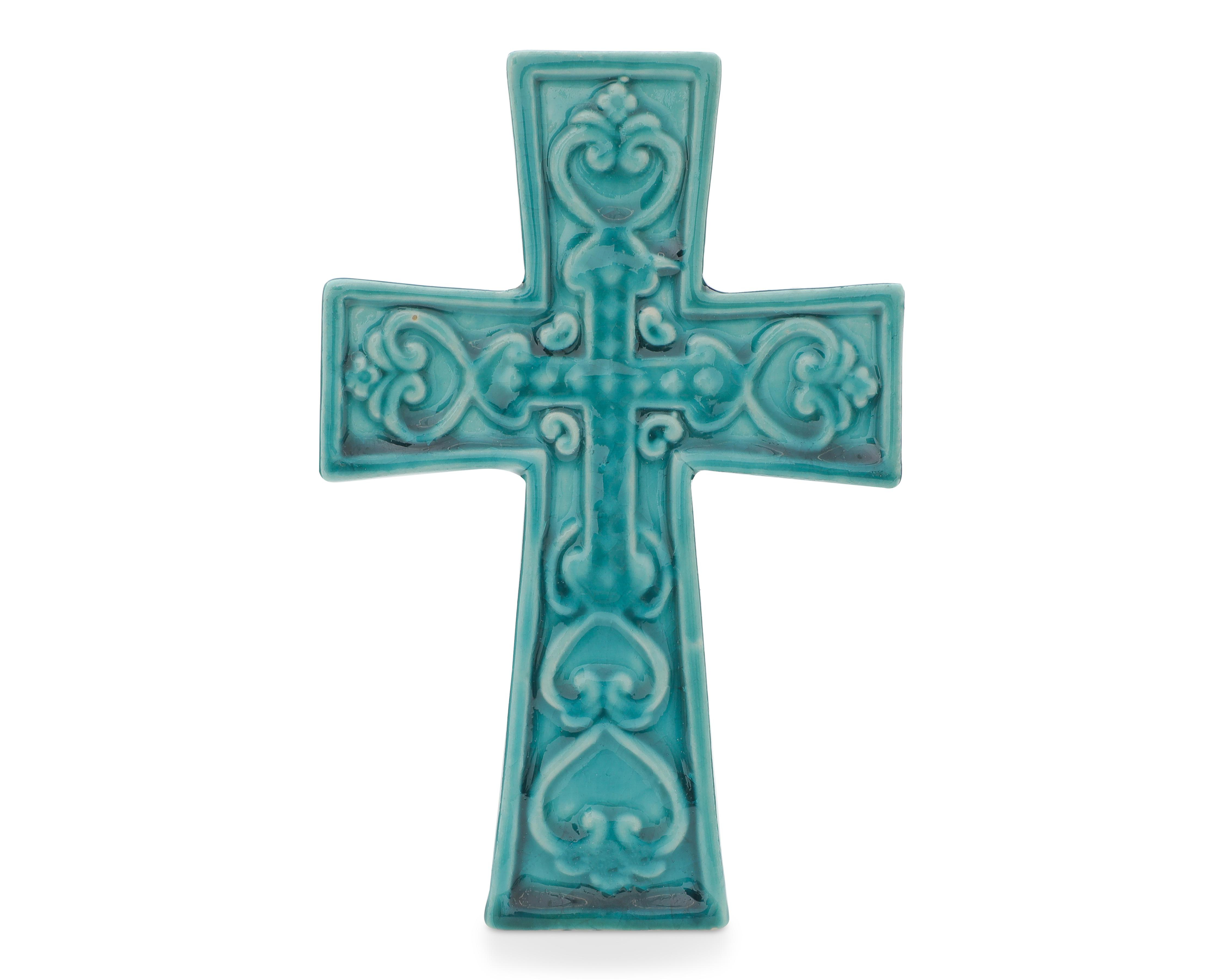Escultura Cruz Aquablue de Cerámica