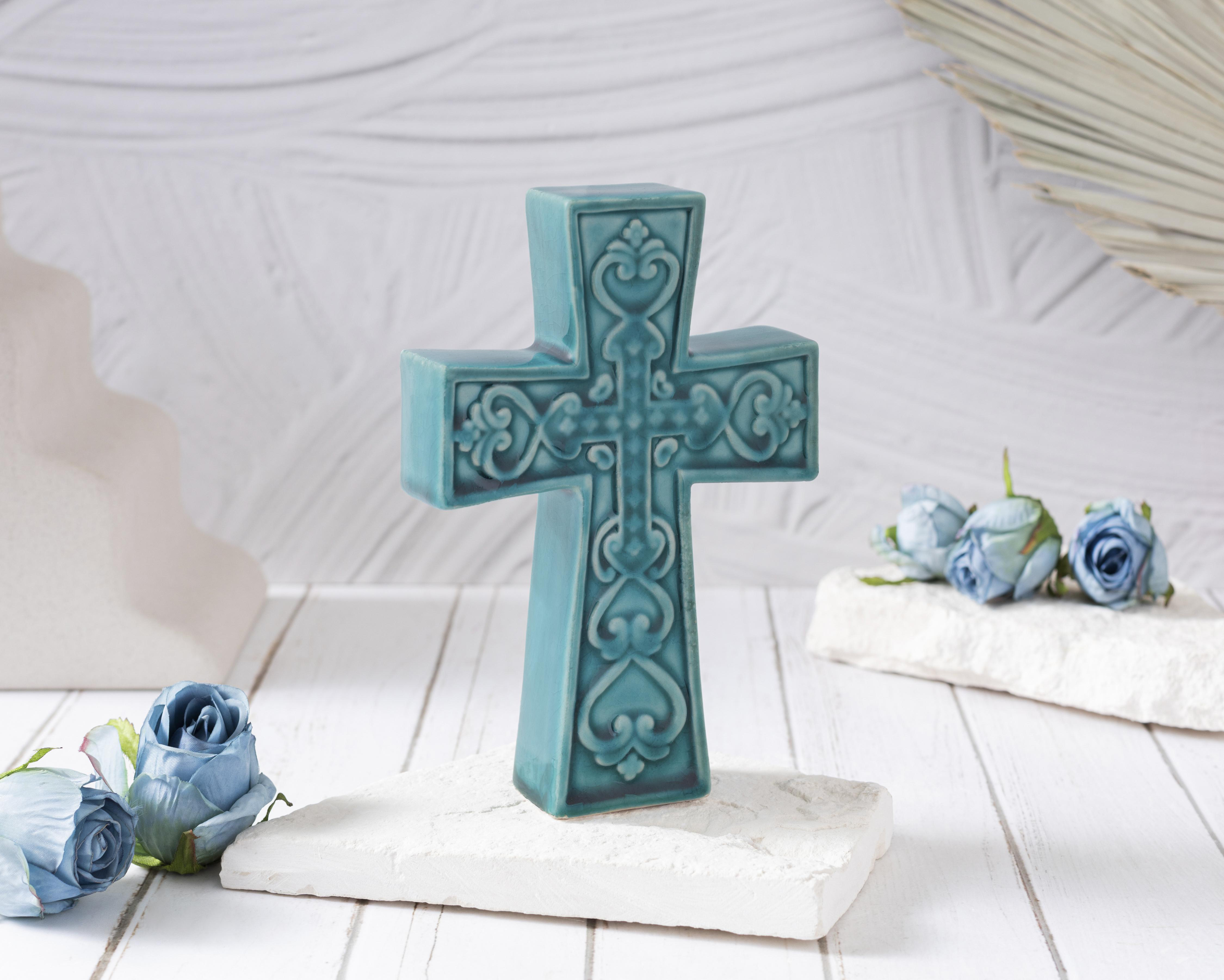 Foto 4 | Escultura Cruz Aquablue de Cerámica