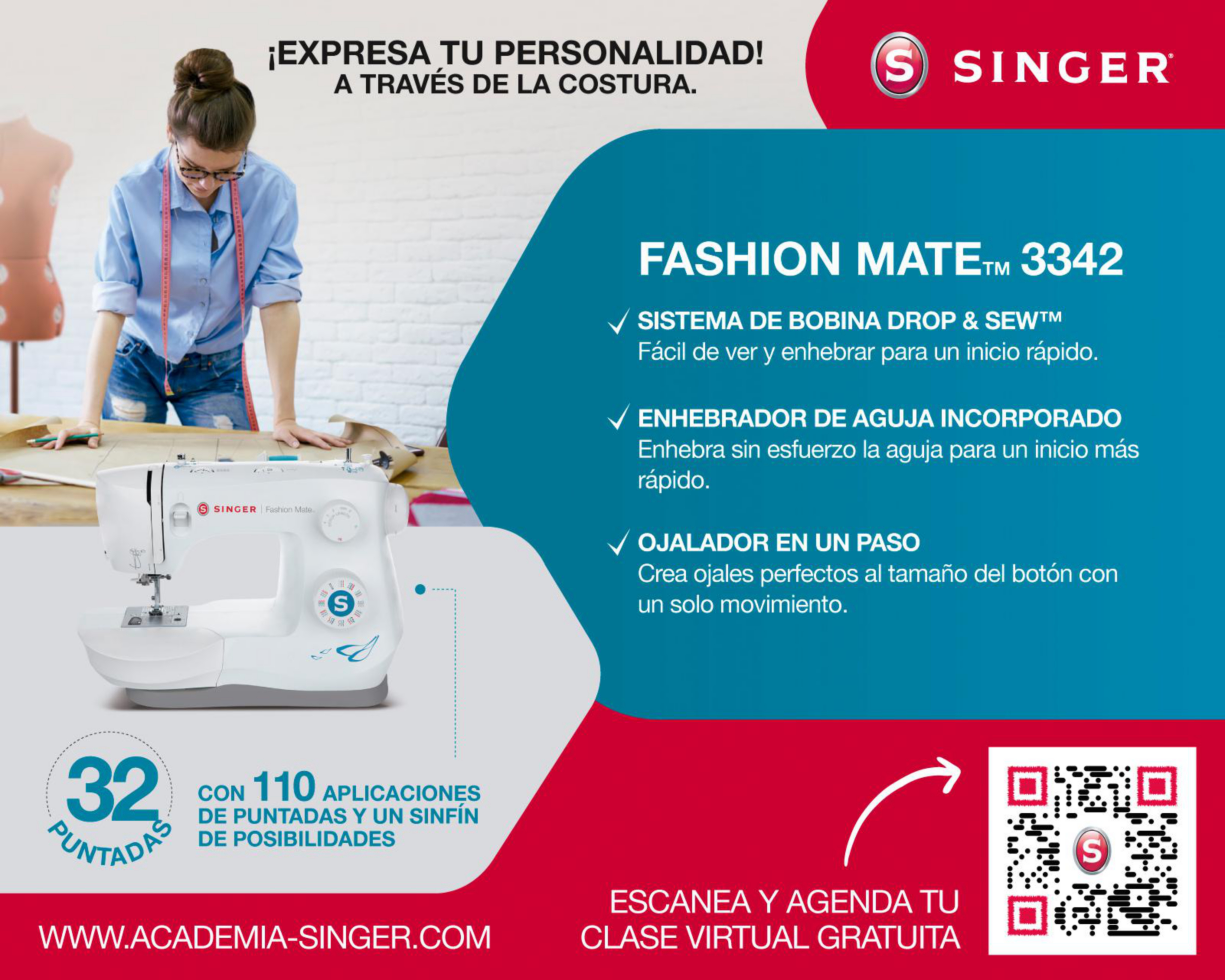 Foto 4 | Máquina de Coser Portátil Singer 3342 Fashion Mate