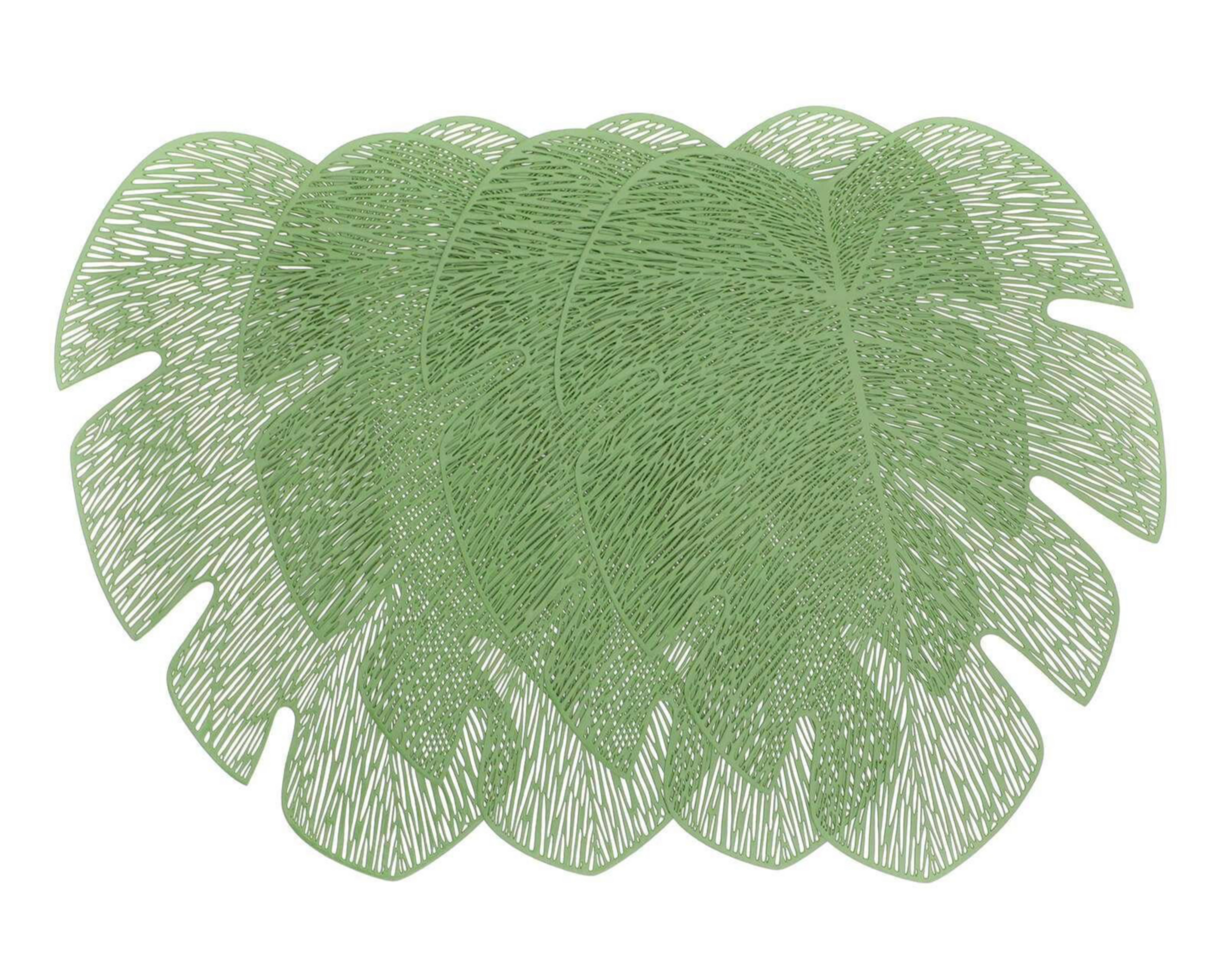 Foto 3 pulgar | Mantel Individual Leaf Tres Capas Verde 45 x 37 cm 4 Piezas