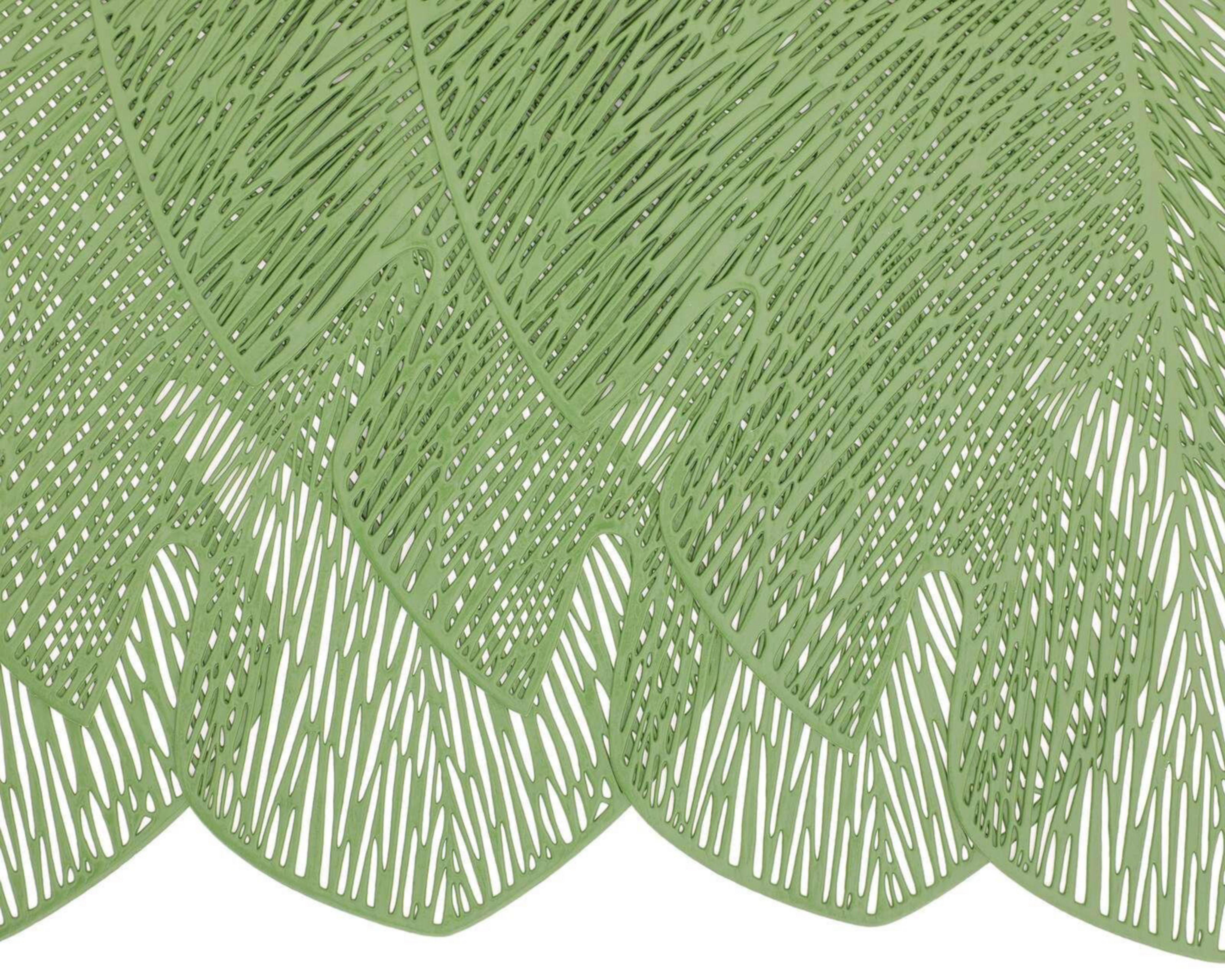 Foto 4 pulgar | Mantel Individual Leaf Tres Capas Verde 45 x 37 cm 4 Piezas