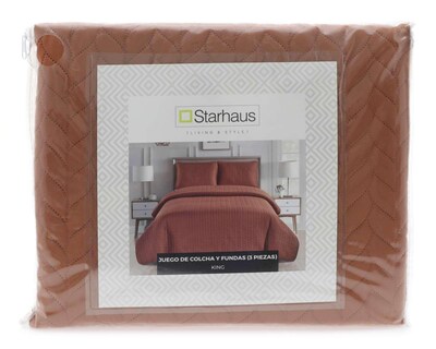 Foto 5 | Colcha Starhaus Steyr King Size Café 3 Piezas