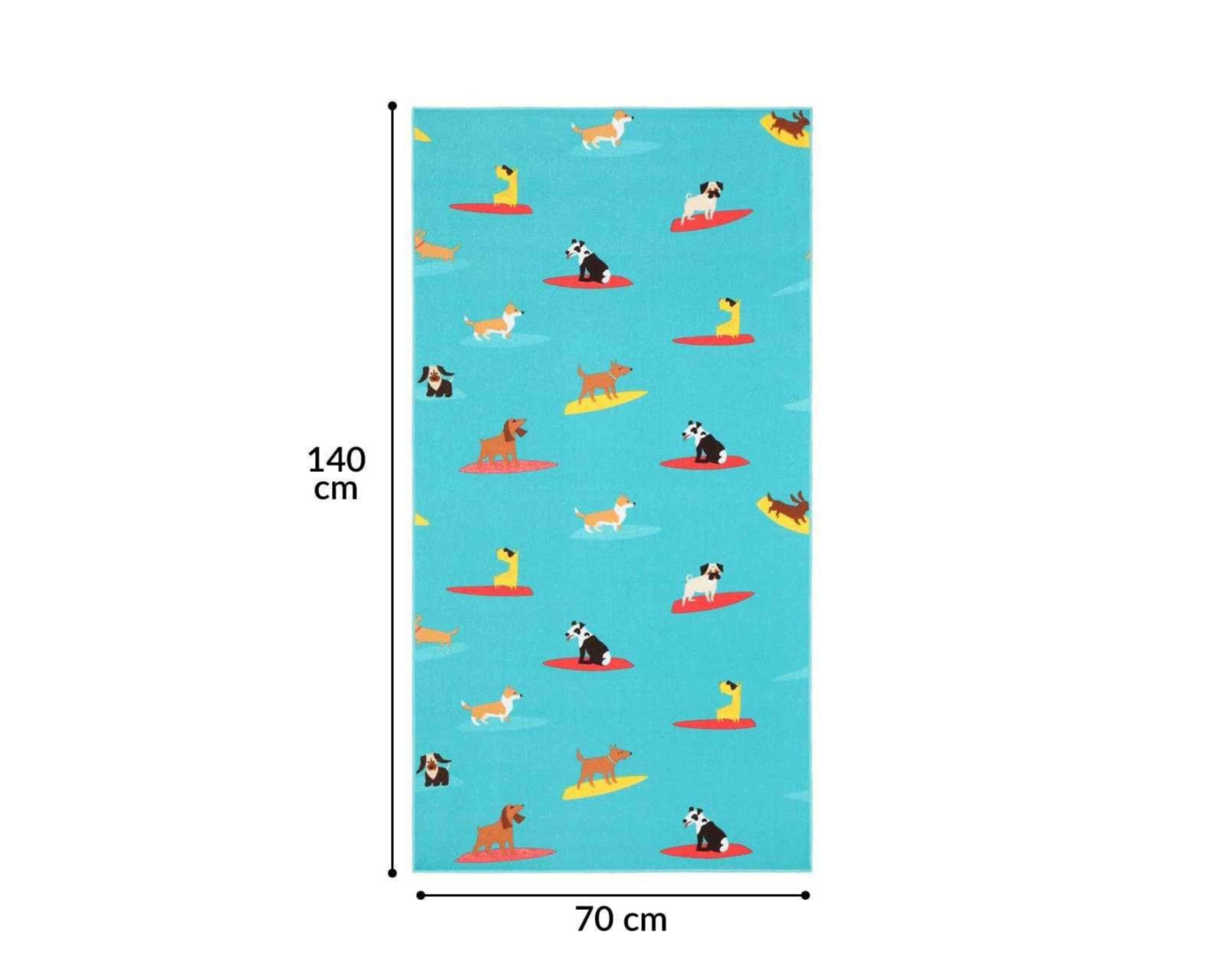 Foto 5 pulgar | Toalla de Baño Completo Surf Dogs Aqua