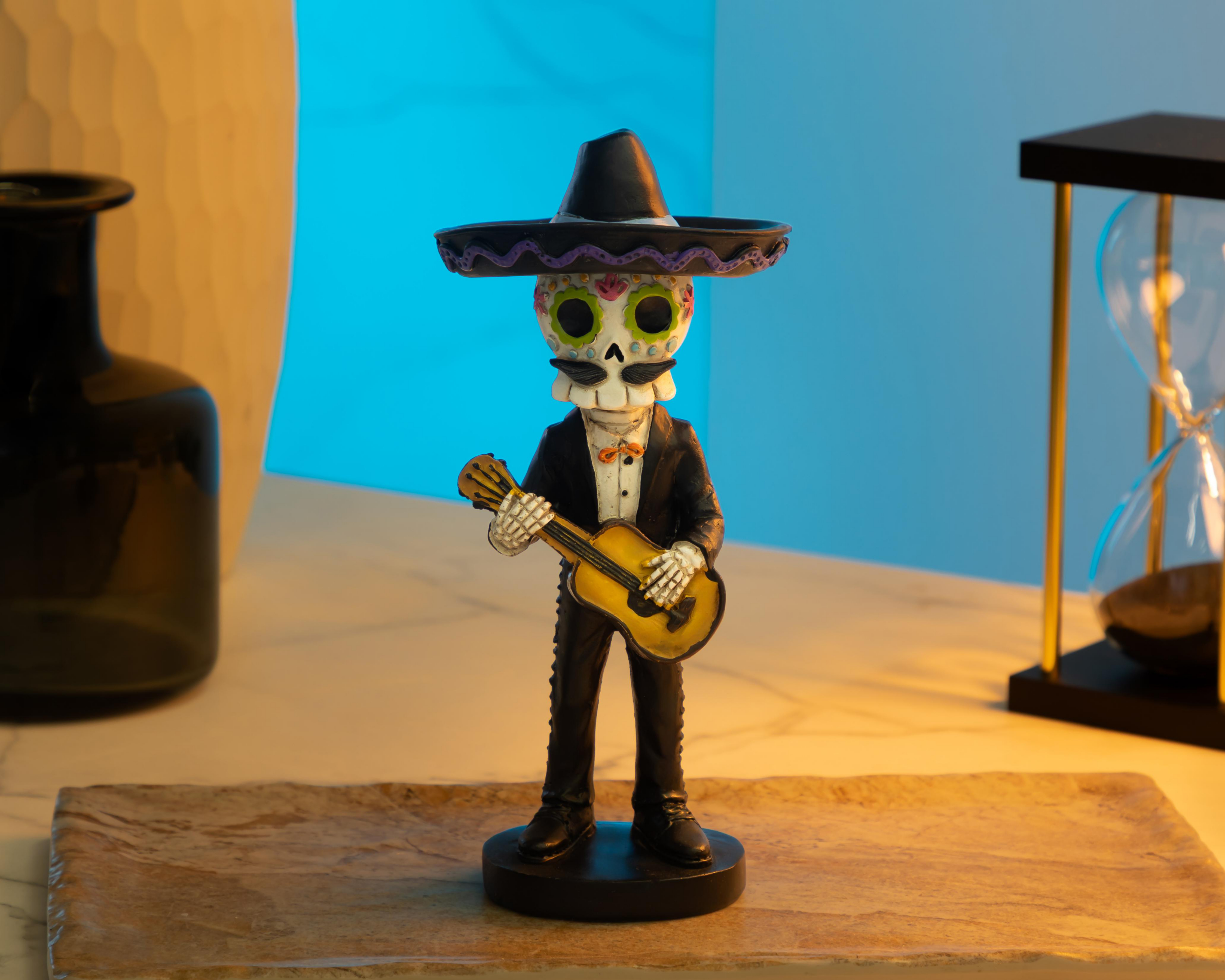 Foto 6 pulgar | Calavera de Día de Muertos Alfredo de Resina