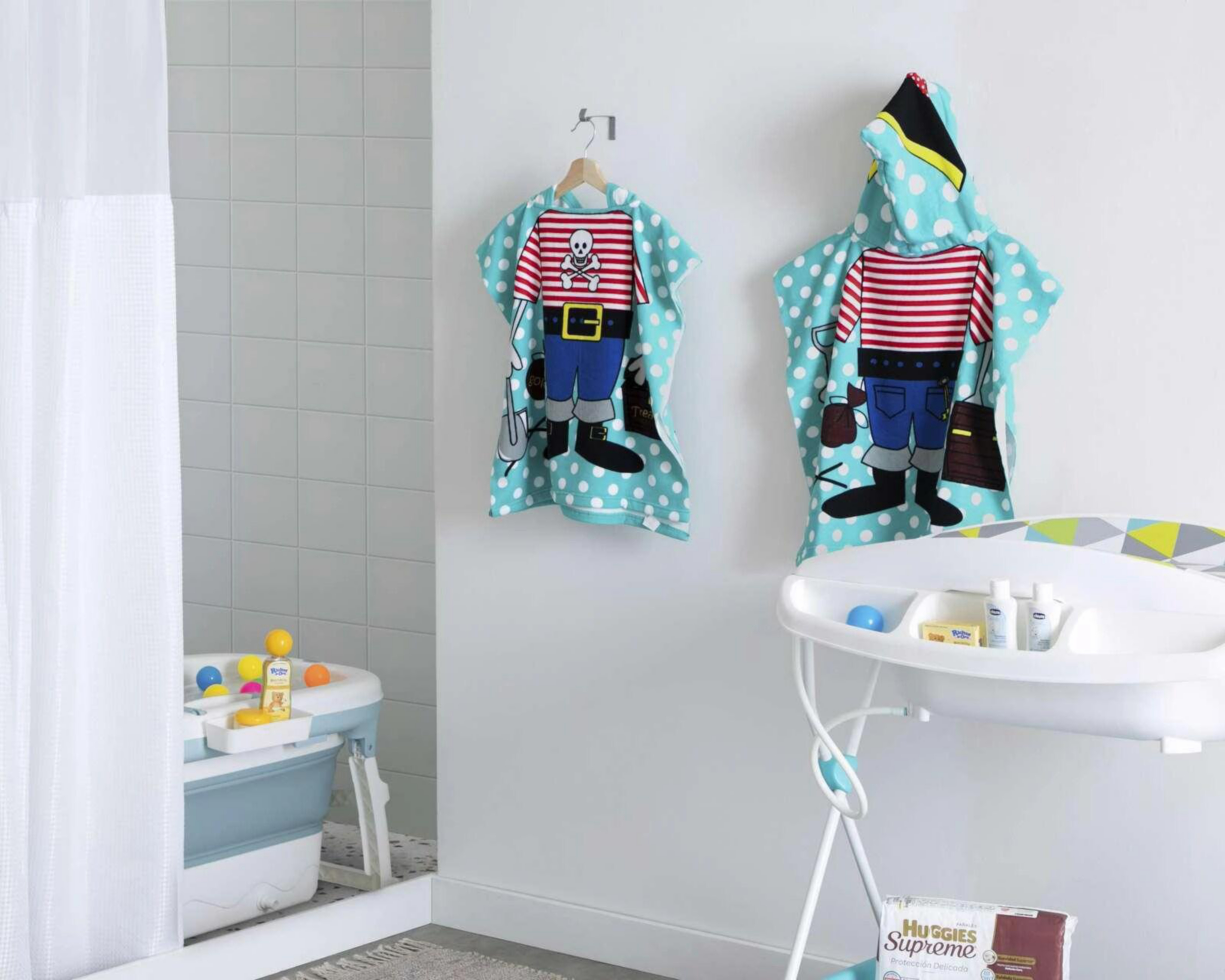 Foto 6 pulgar | Toalla de Baño Tesoro Pirata Azul