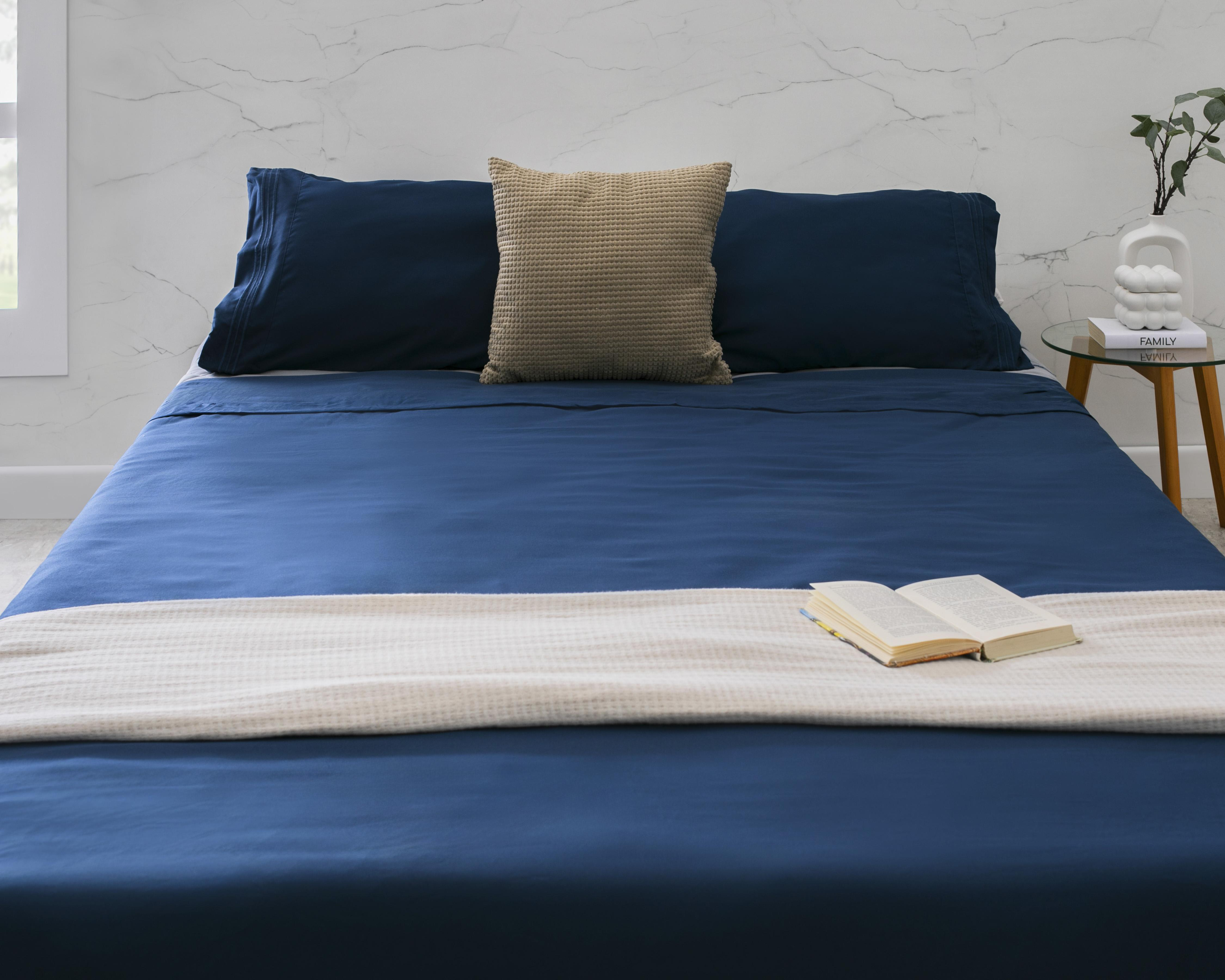 Sábana Matrimonial Starhaus Karina Azul 4 Piezas $319