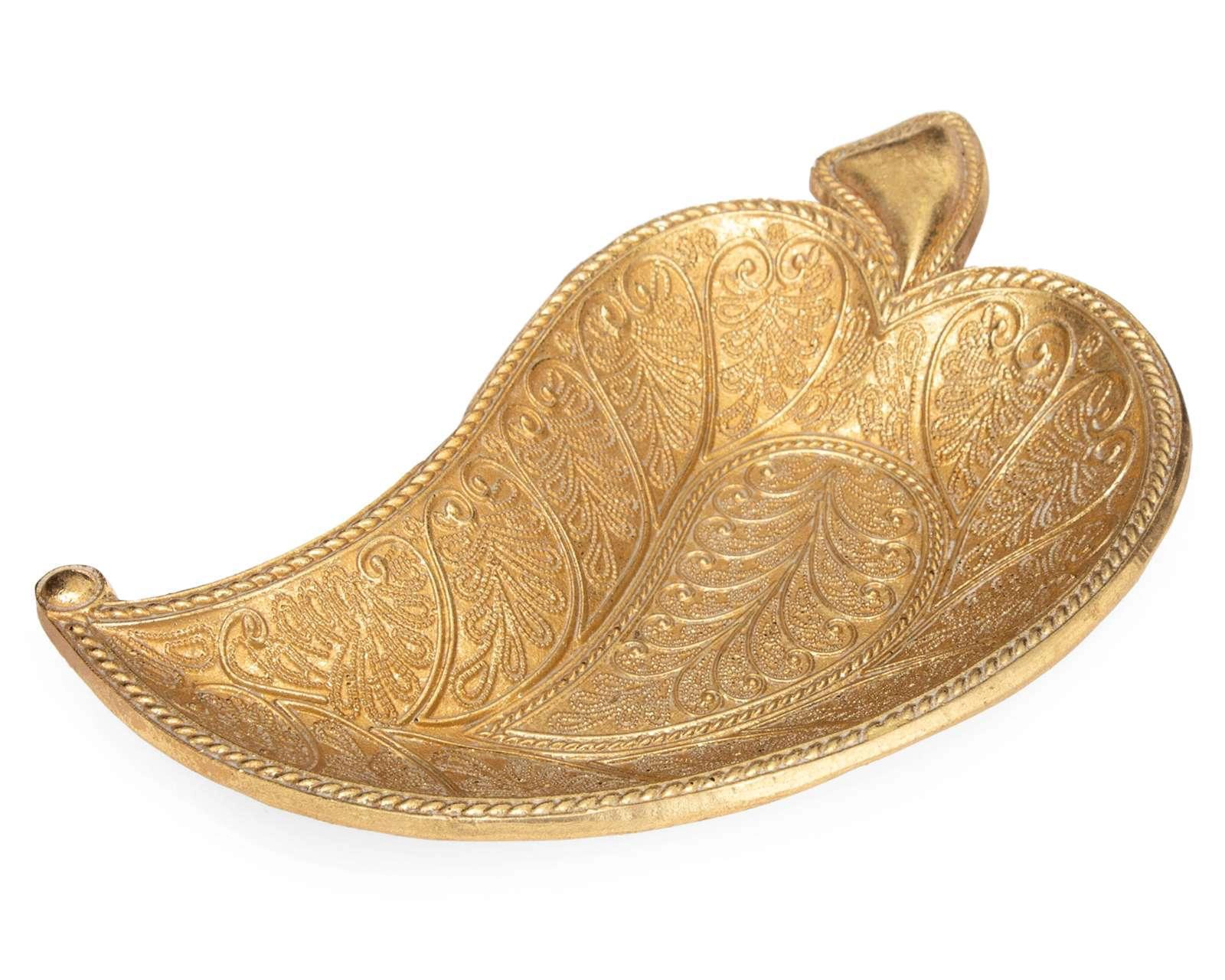 Platón Decorativo Gold Leaf $59
