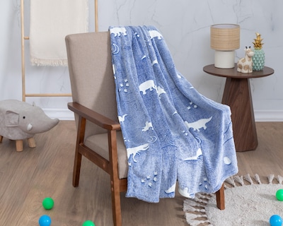 Foto 1 | Manta Infantil Starhaus Glowy Dinosaurs Azul