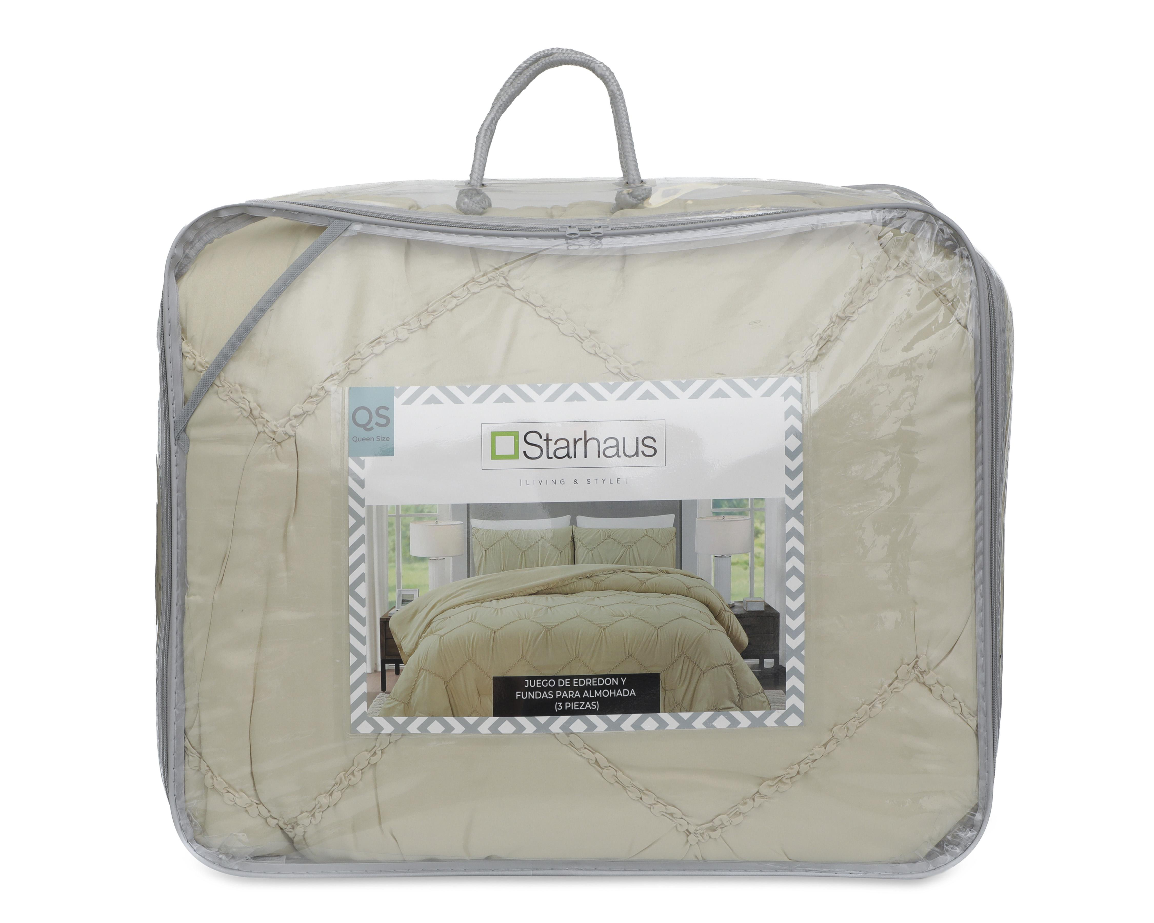 Foto 4 | Edredón Queen Size Starhaus Lucila Taupe 3 Piezas