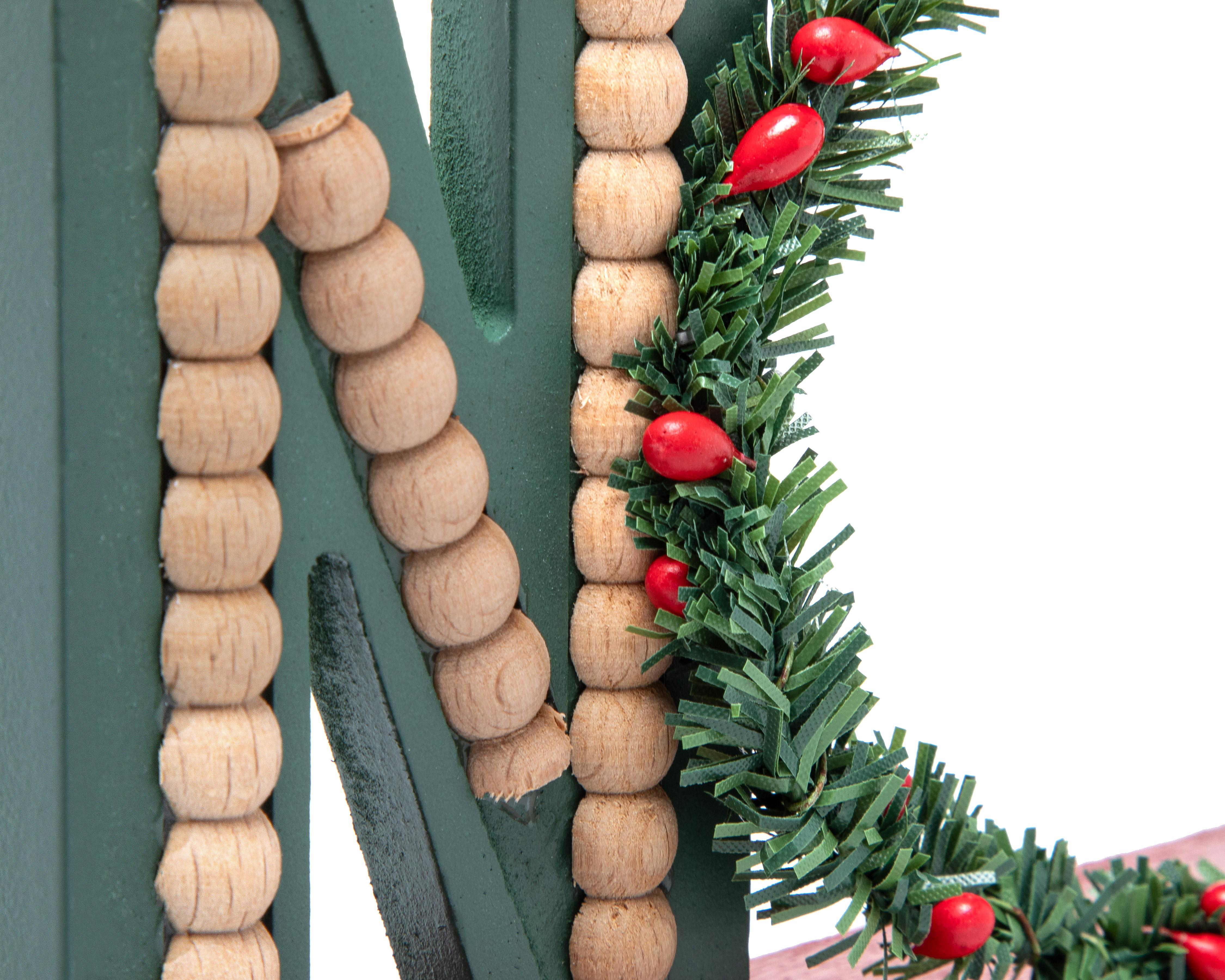 Foto 4 pulgar | Letrero Navideño Noel Wreath de Madera