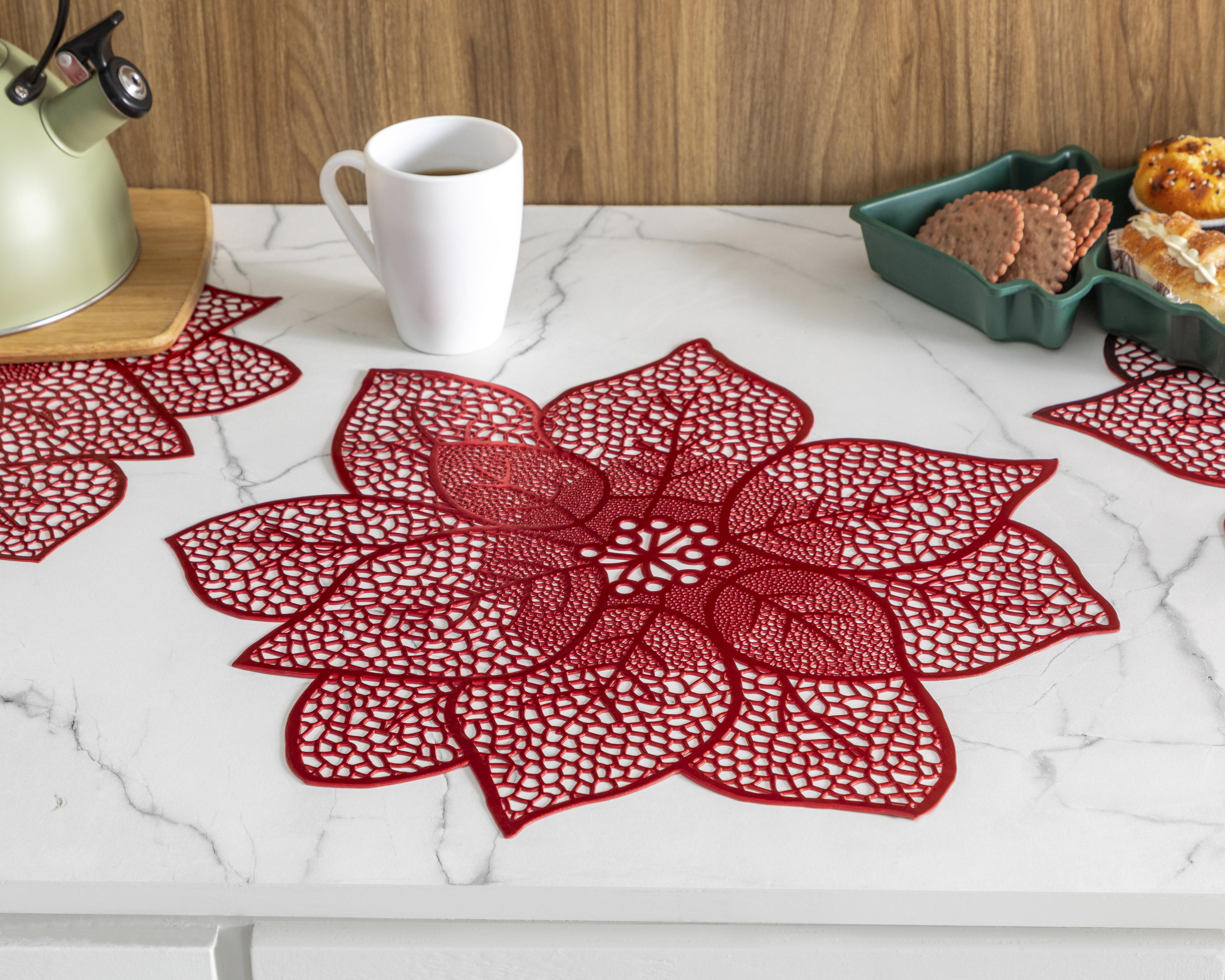 Mantel Individual Starhaus Nochebuena Rojo 4 Piezas $99